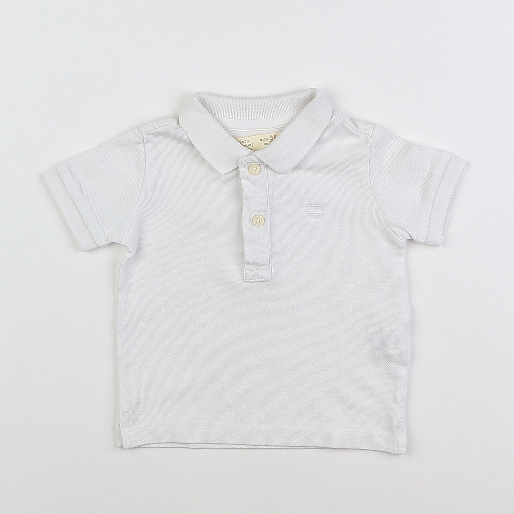 Zara - polo blanc - 9/12 mois