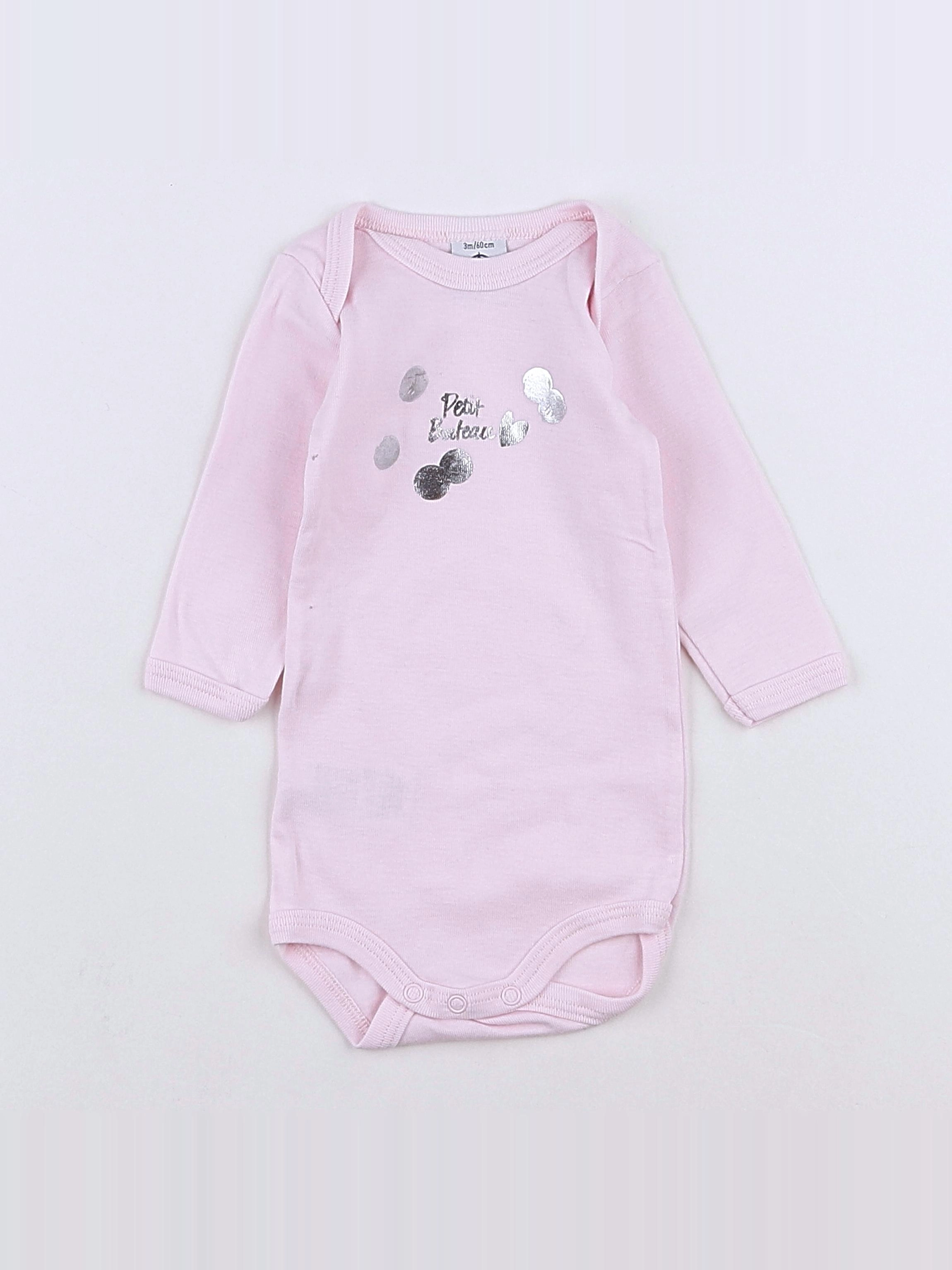 Petit Bateau - body rose - 3 mois