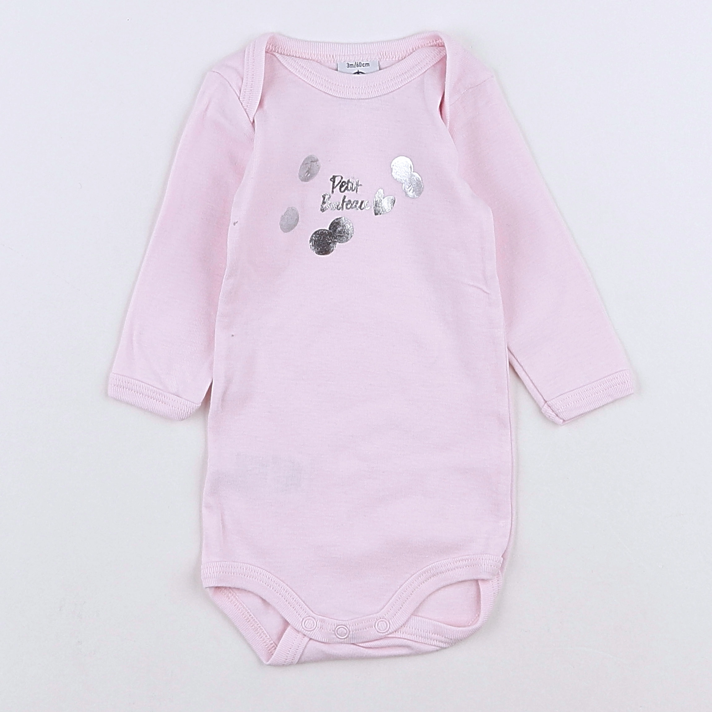 Petit Bateau - body rose - 3 mois