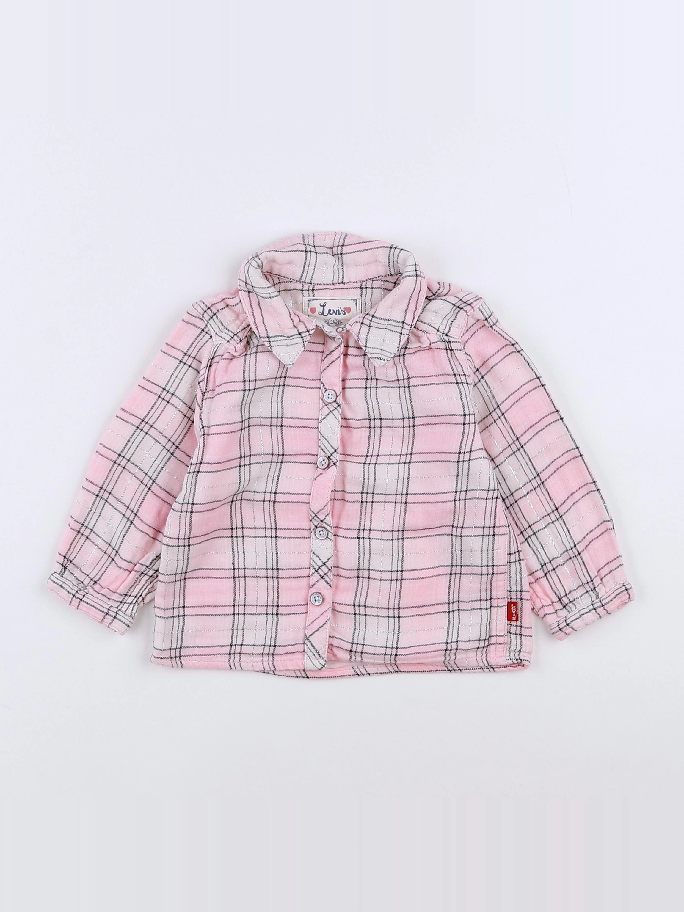 Levi's - chemise blanc, rose, gris - 12 mois