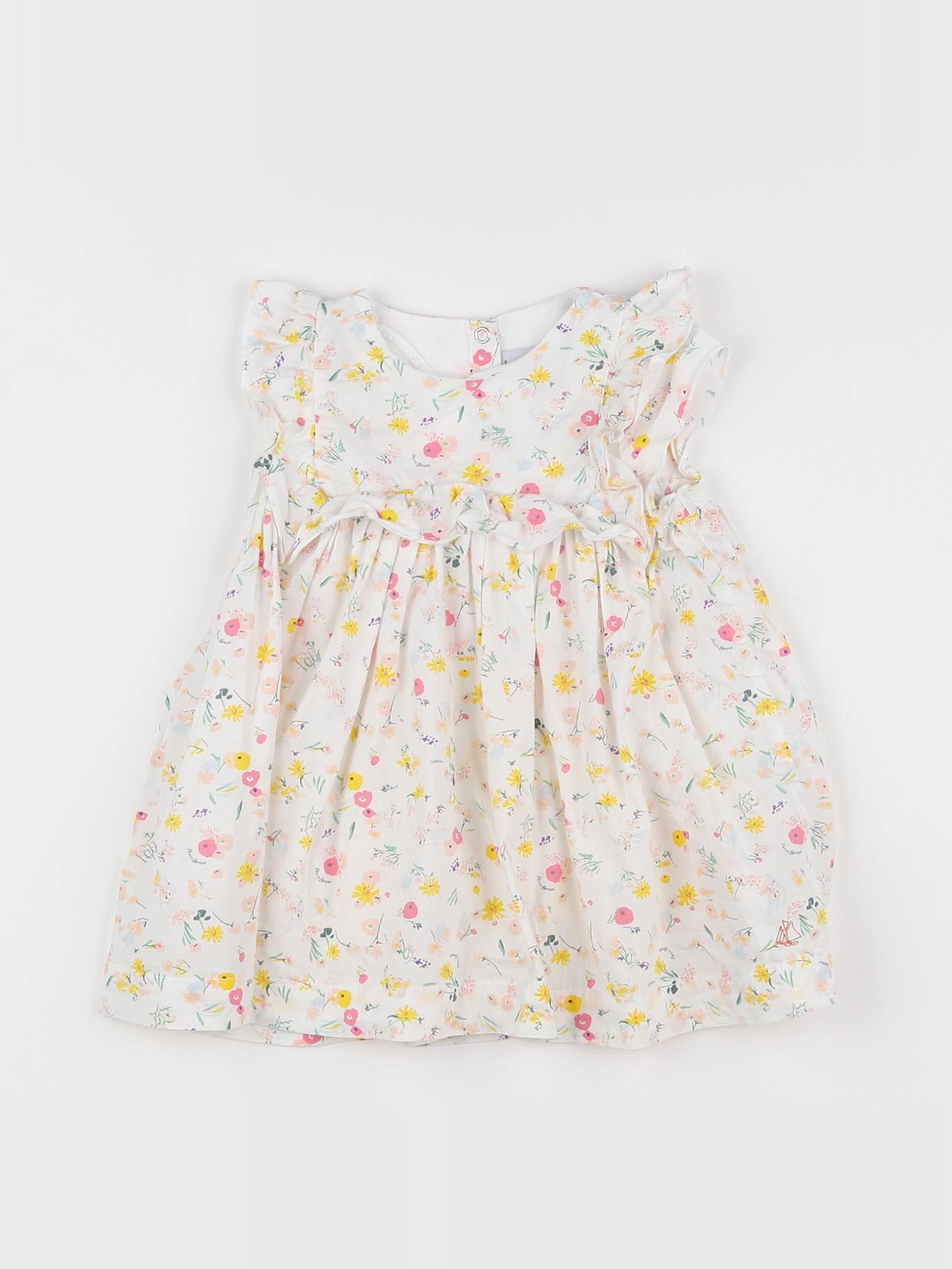 Petit Bateau - robe blanc - 12 mois
