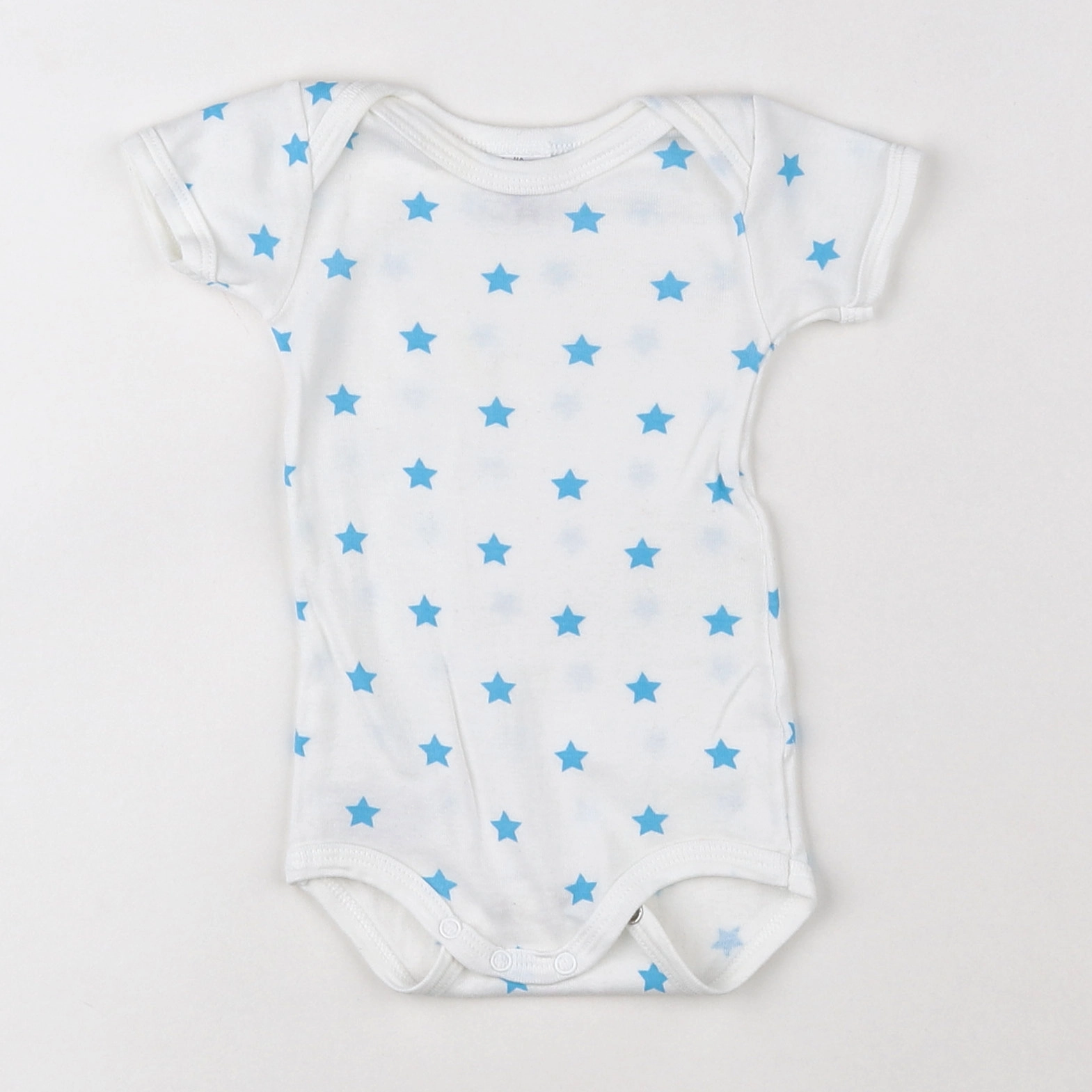 Petit Bateau - body blanc, bleu - 3 mois