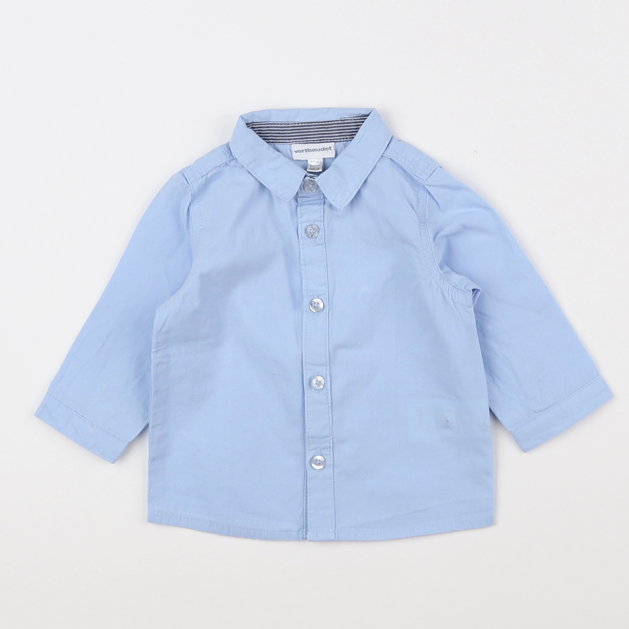 Vertbaudet - chemise bleu - 6 mois