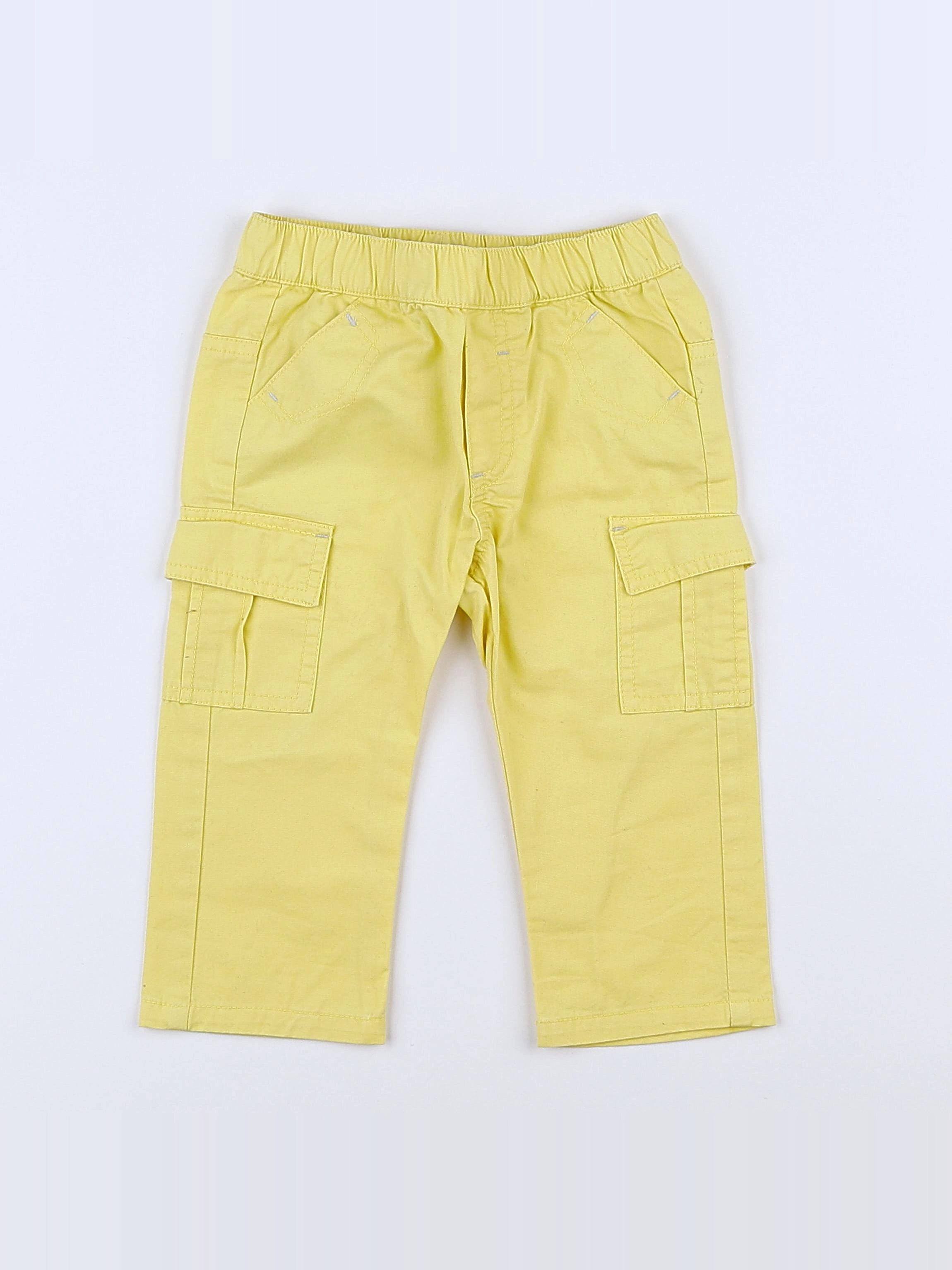 Vertbaudet - pantalon jaune - 12 mois