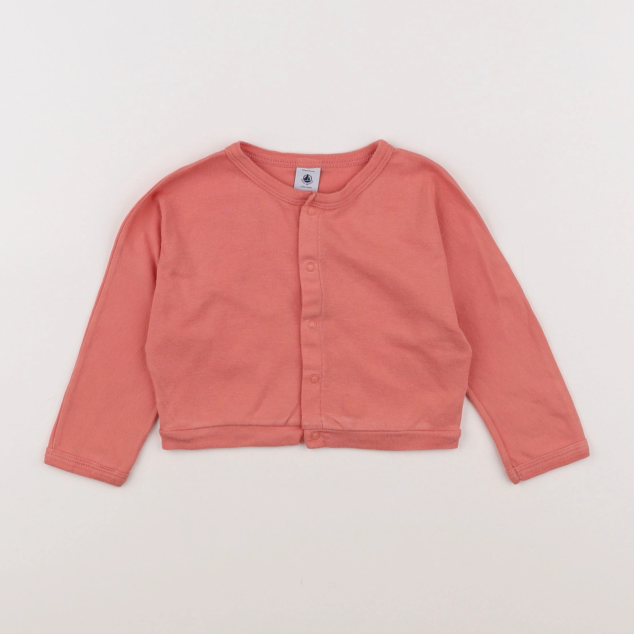 Petit Bateau - gilet rose - 12 mois