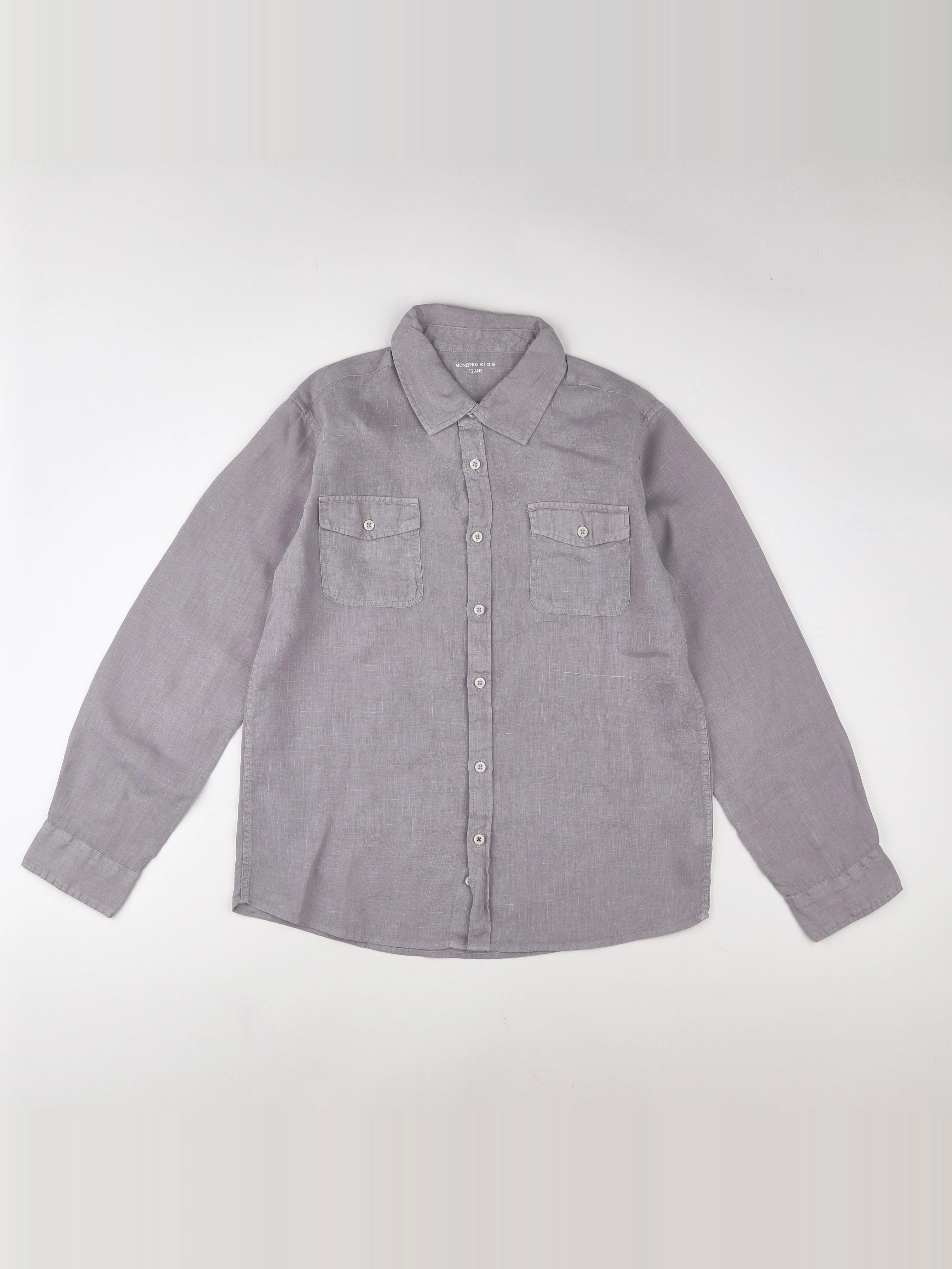Monoprix - chemise gris - 12 ans