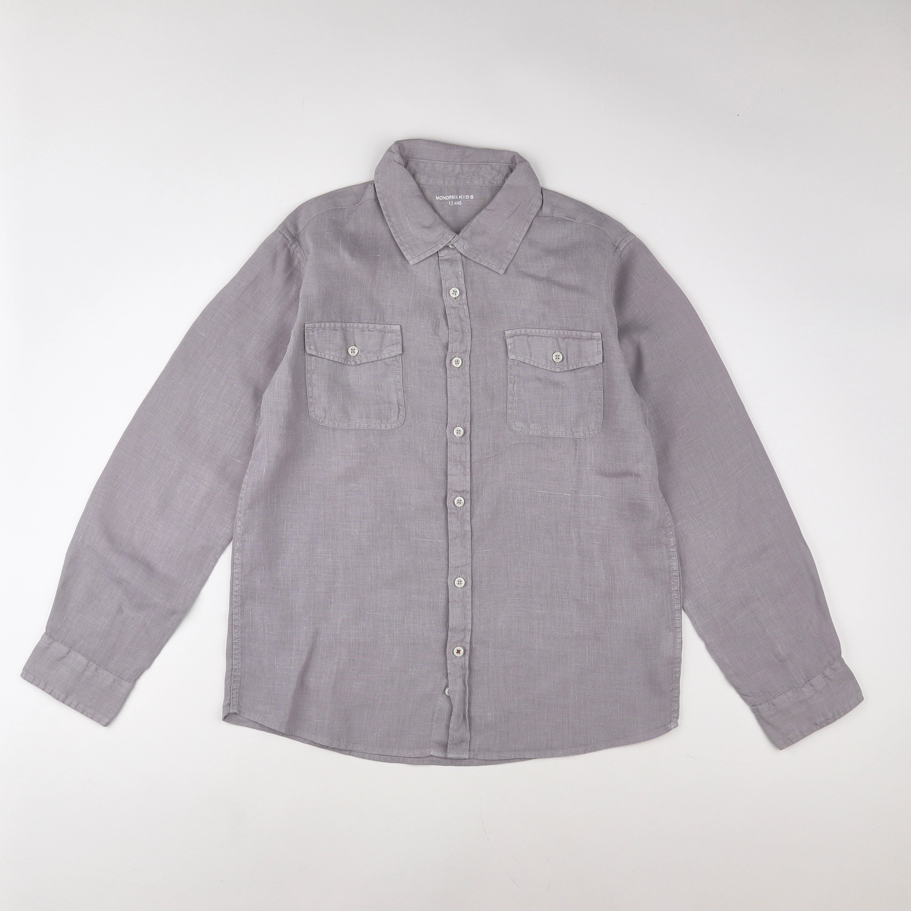 Monoprix - chemise gris - 12 ans