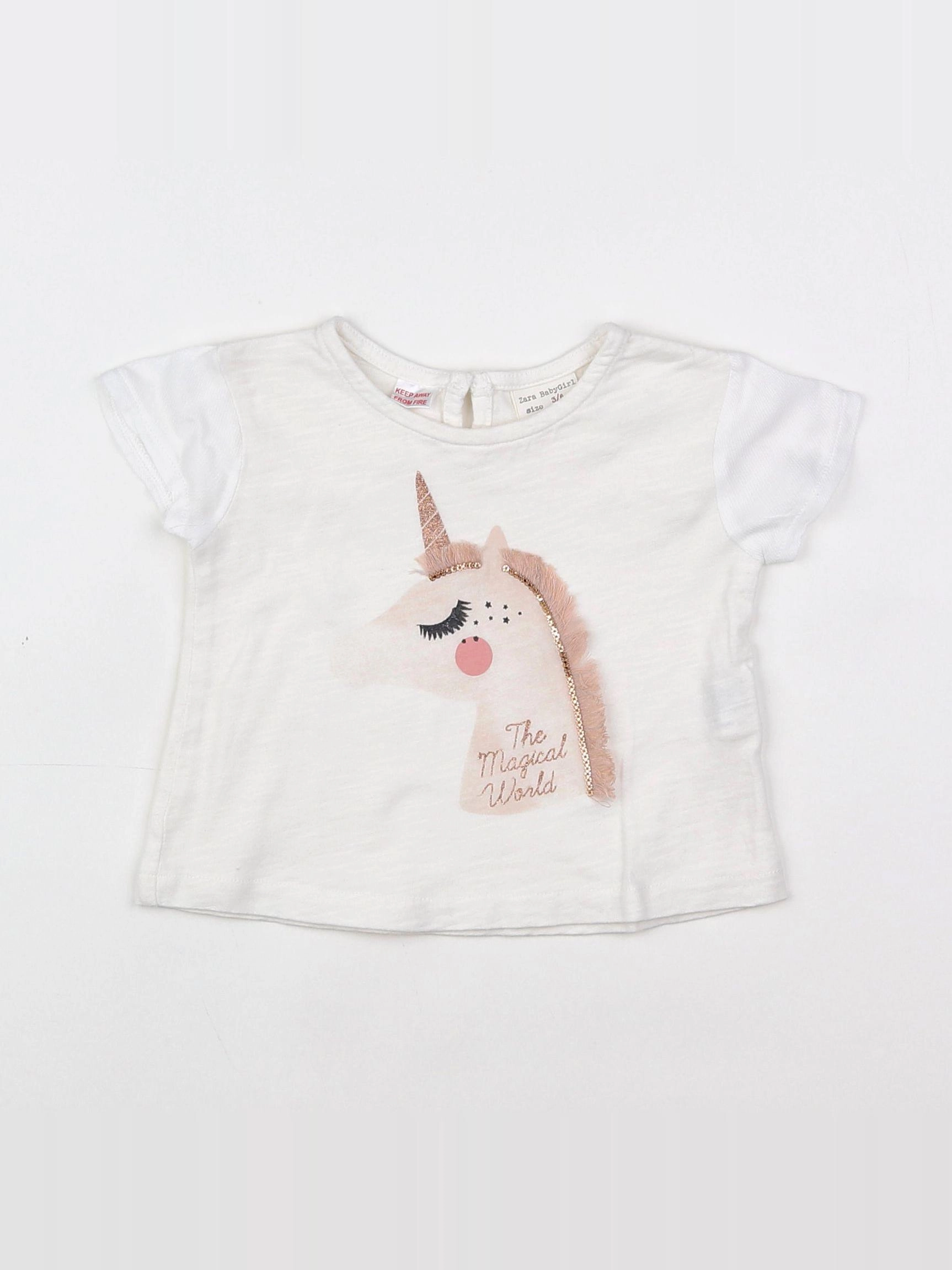 Zara - tee-shirt blanc - 3/6 mois
