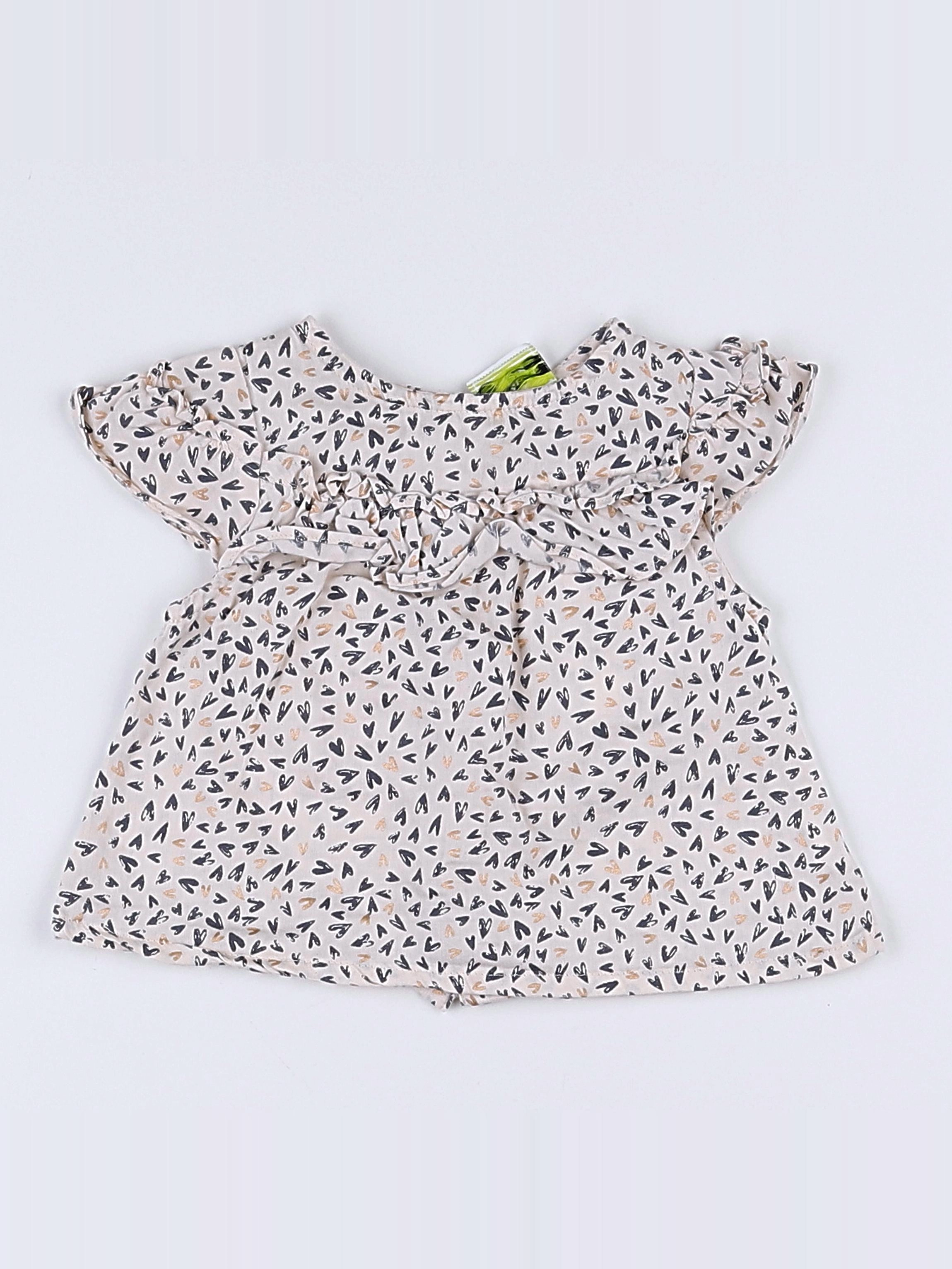 Tape à l'oeil - blouse blanc, gris - 3 mois