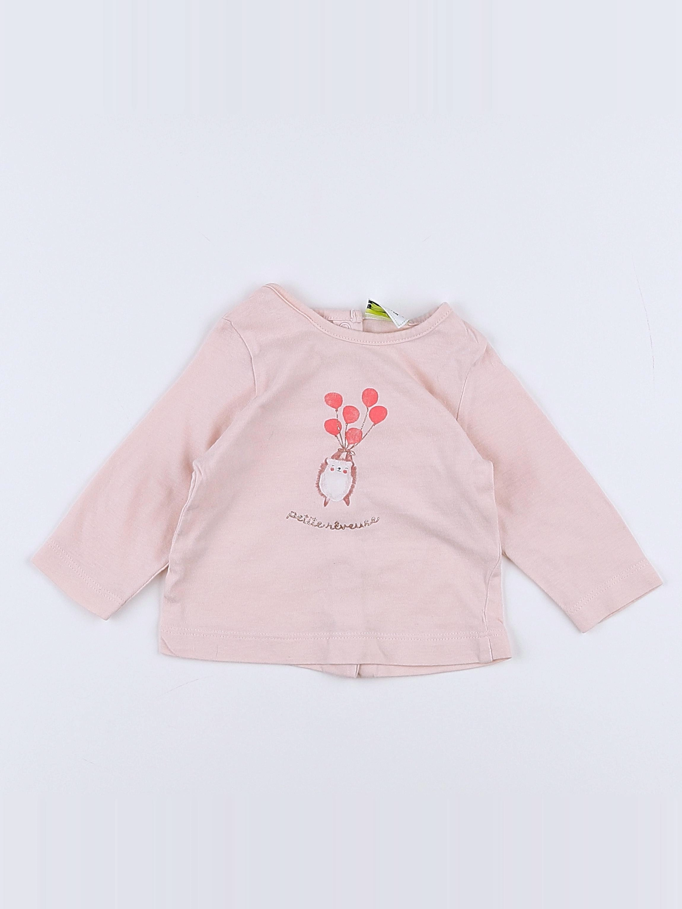 Tape à l'oeil - tee-shirt rose - 3 mois