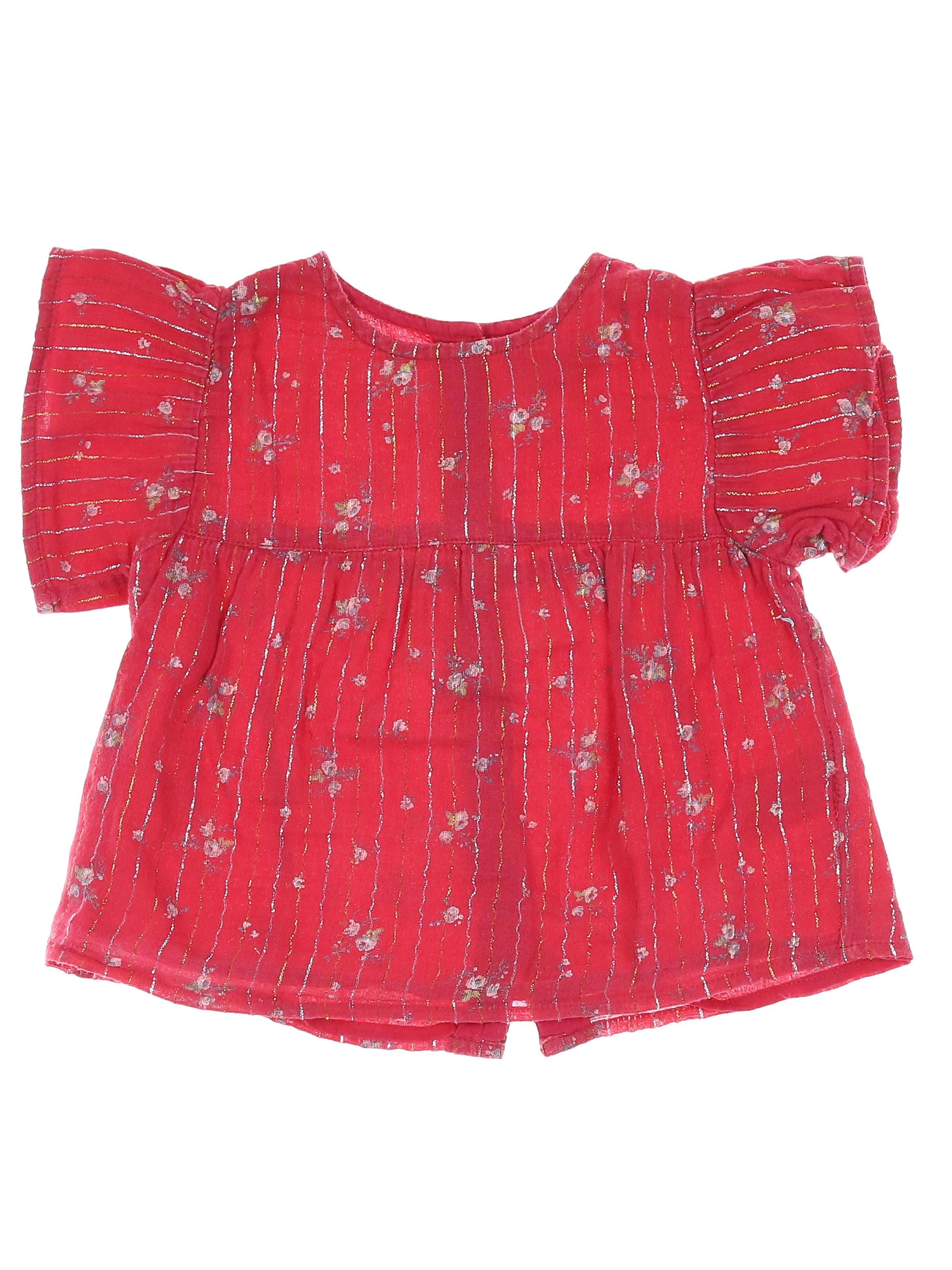 Louis Louise - blouse rouge - 12 mois