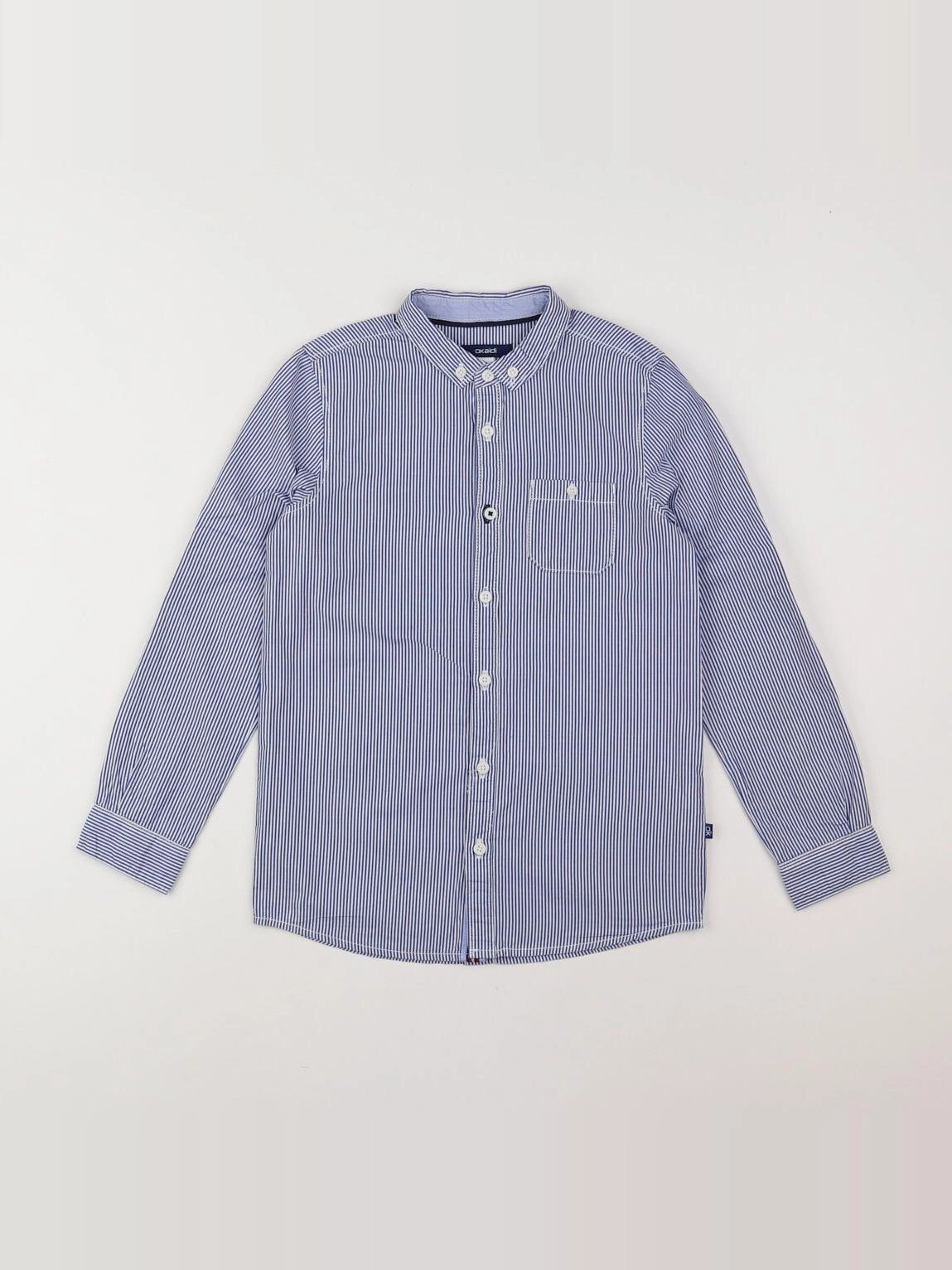 Okaidi - chemise blanc, bleu - 8 ans