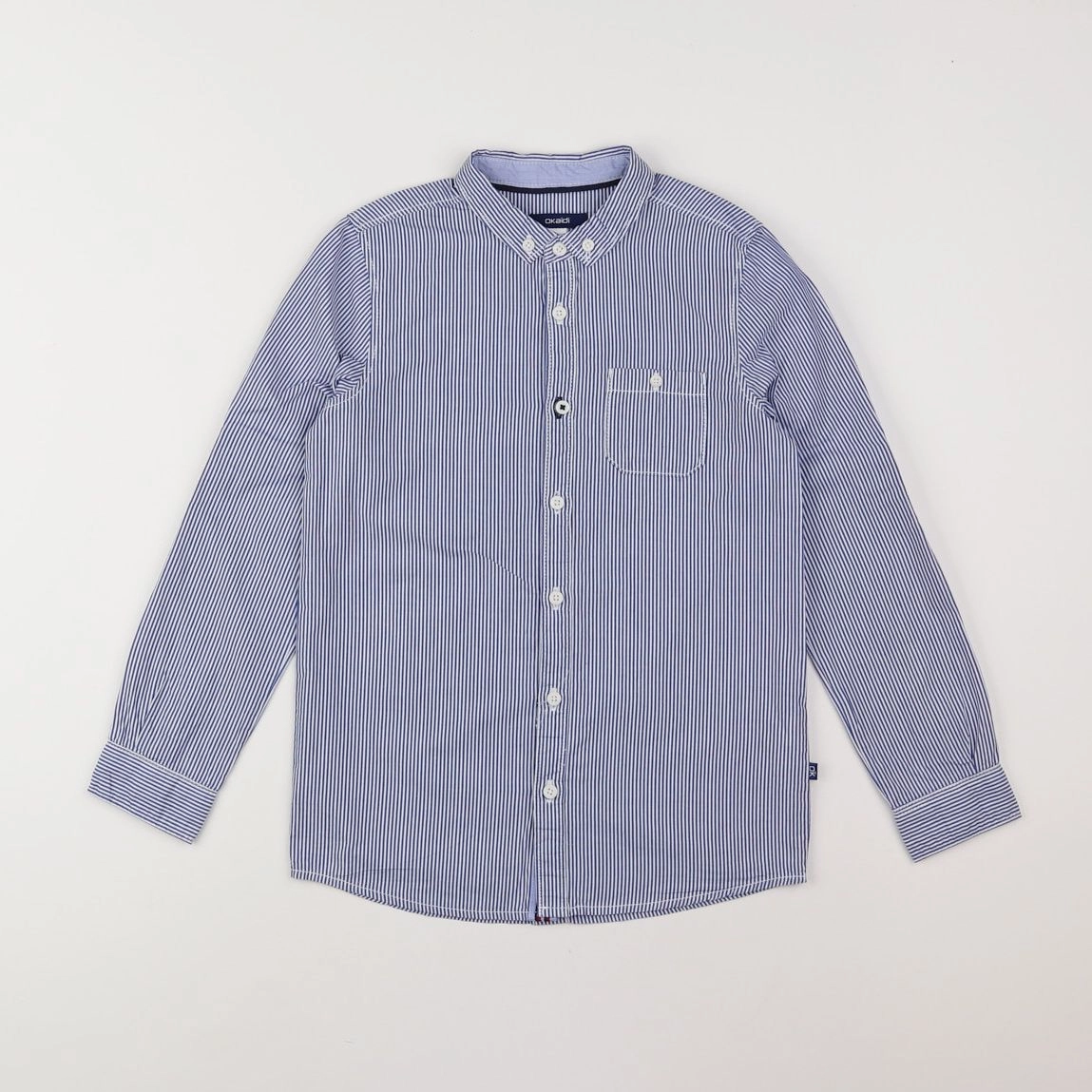 Okaidi - chemise blanc, bleu - 8 ans