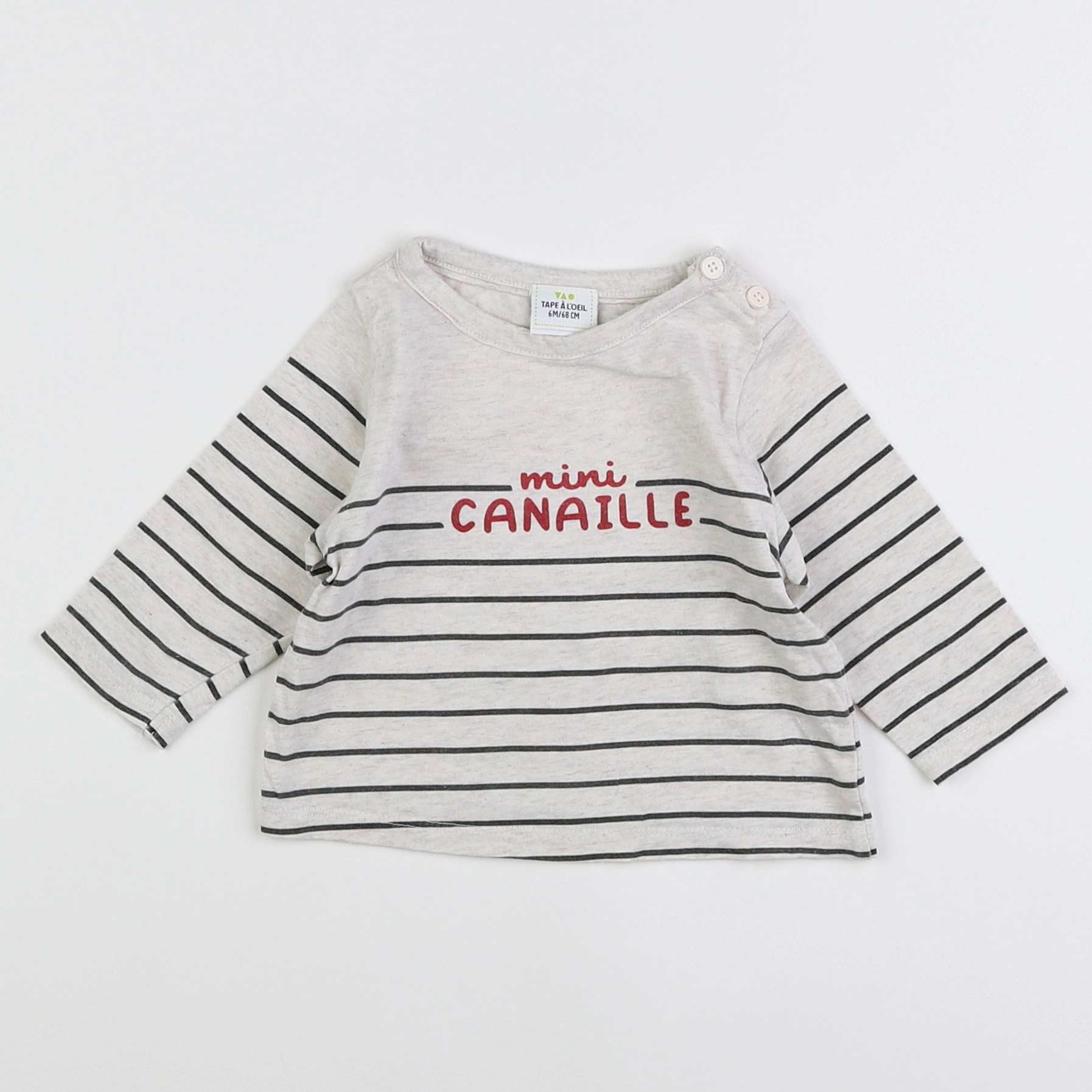 Tape à l'oeil - tee-shirt gris, bleu - 6 mois