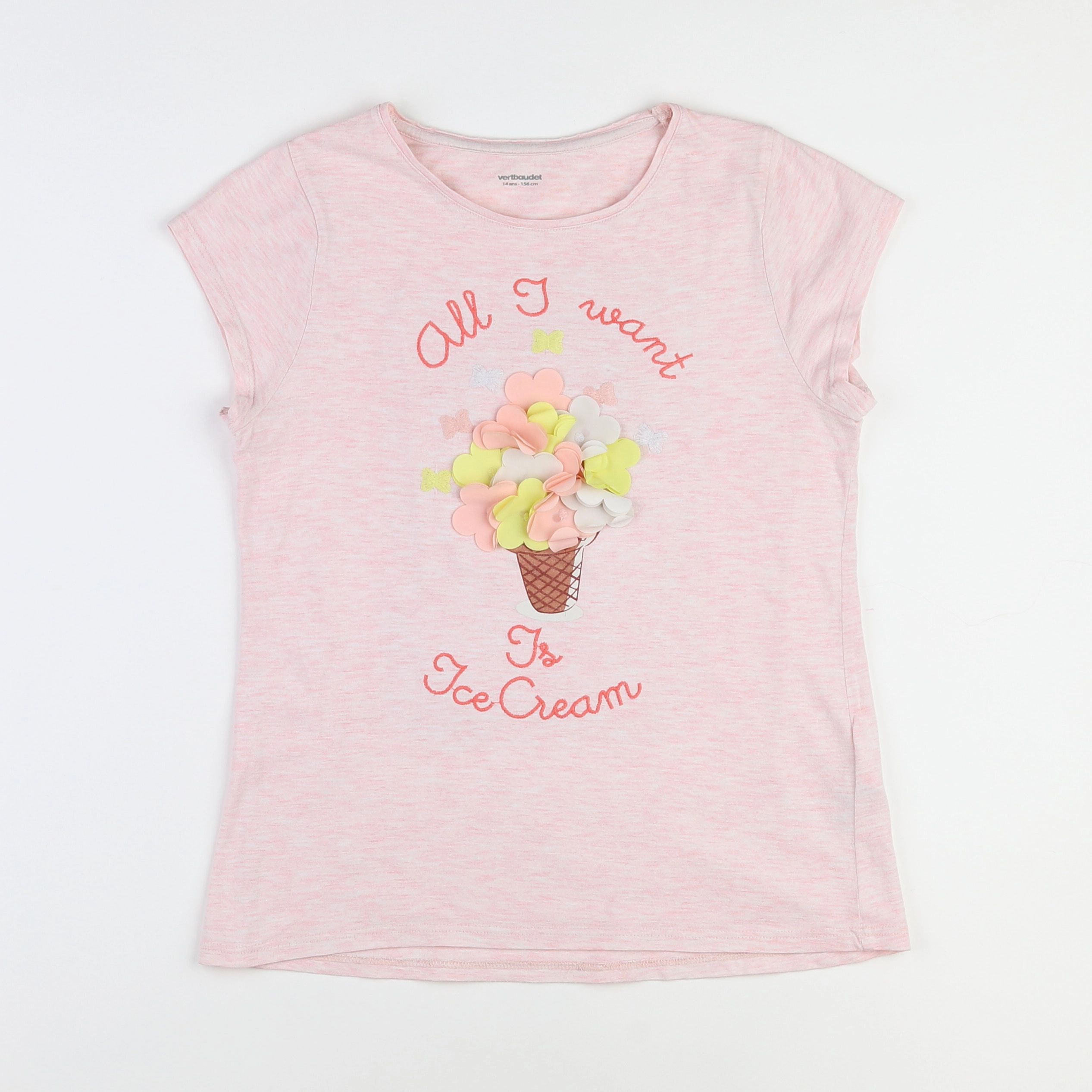 Vertbaudet - tee-shirt rose - 14 ans