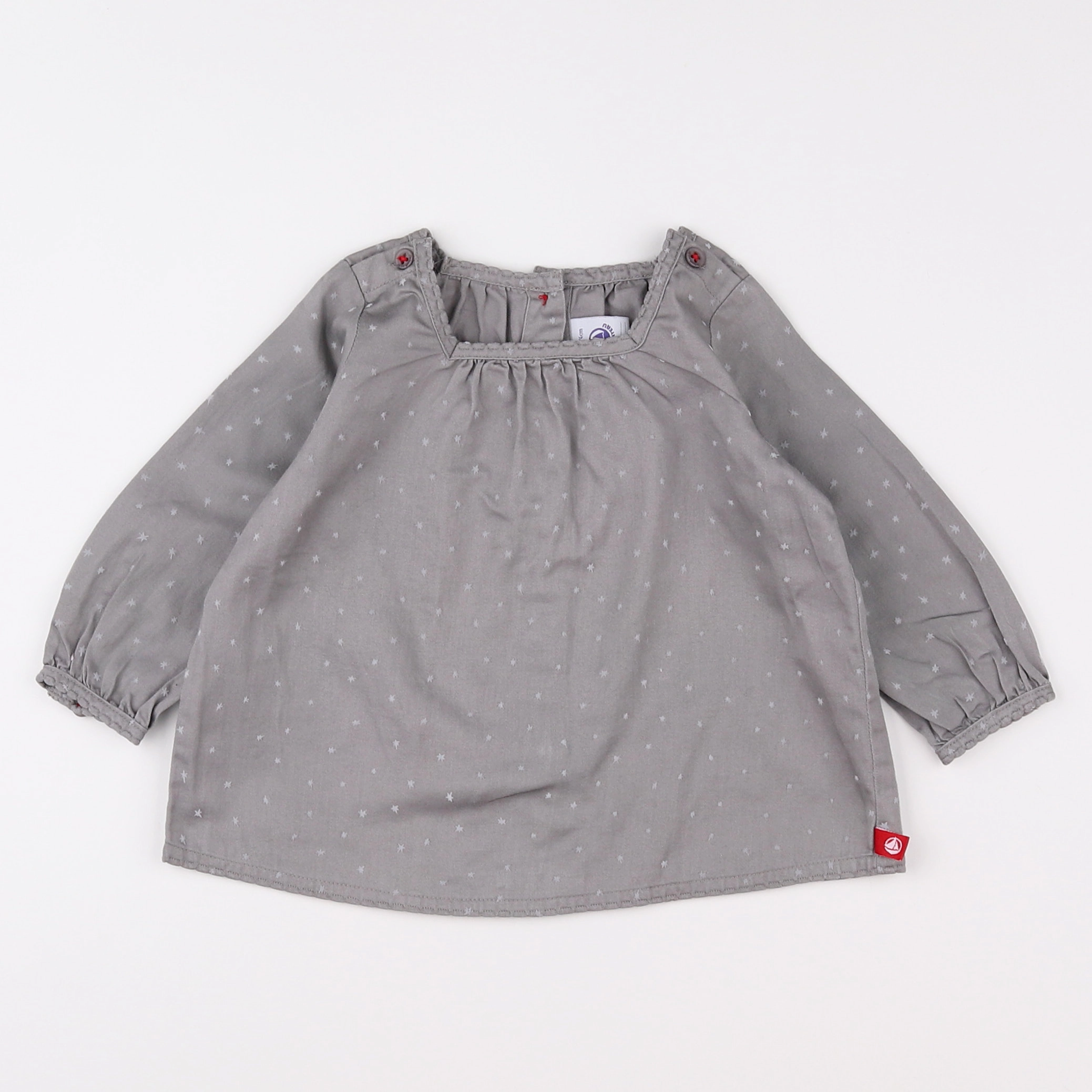 Petit Bateau - blouse taupe - 12 mois