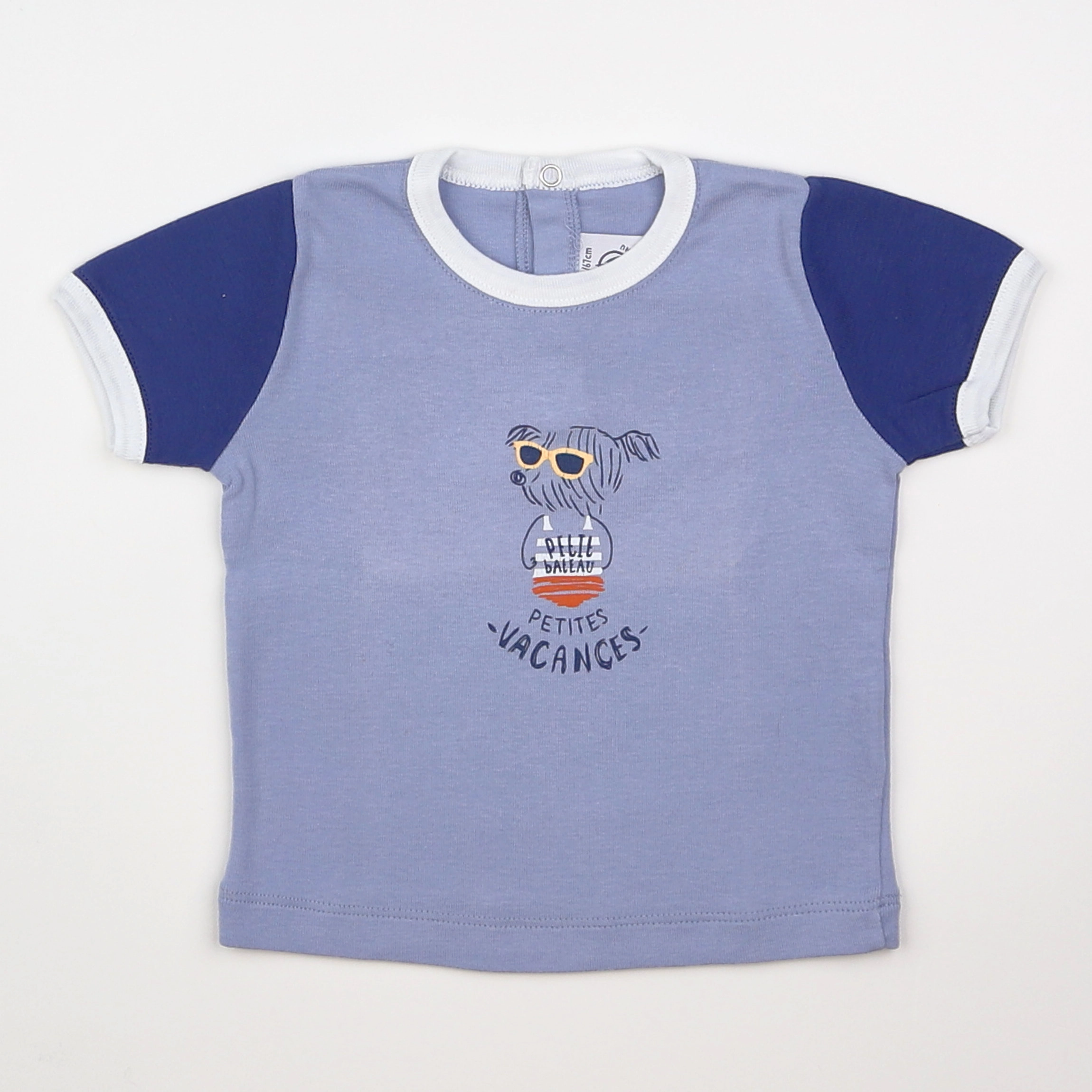 Petit Bateau - tee-shirt bleu - 6 mois