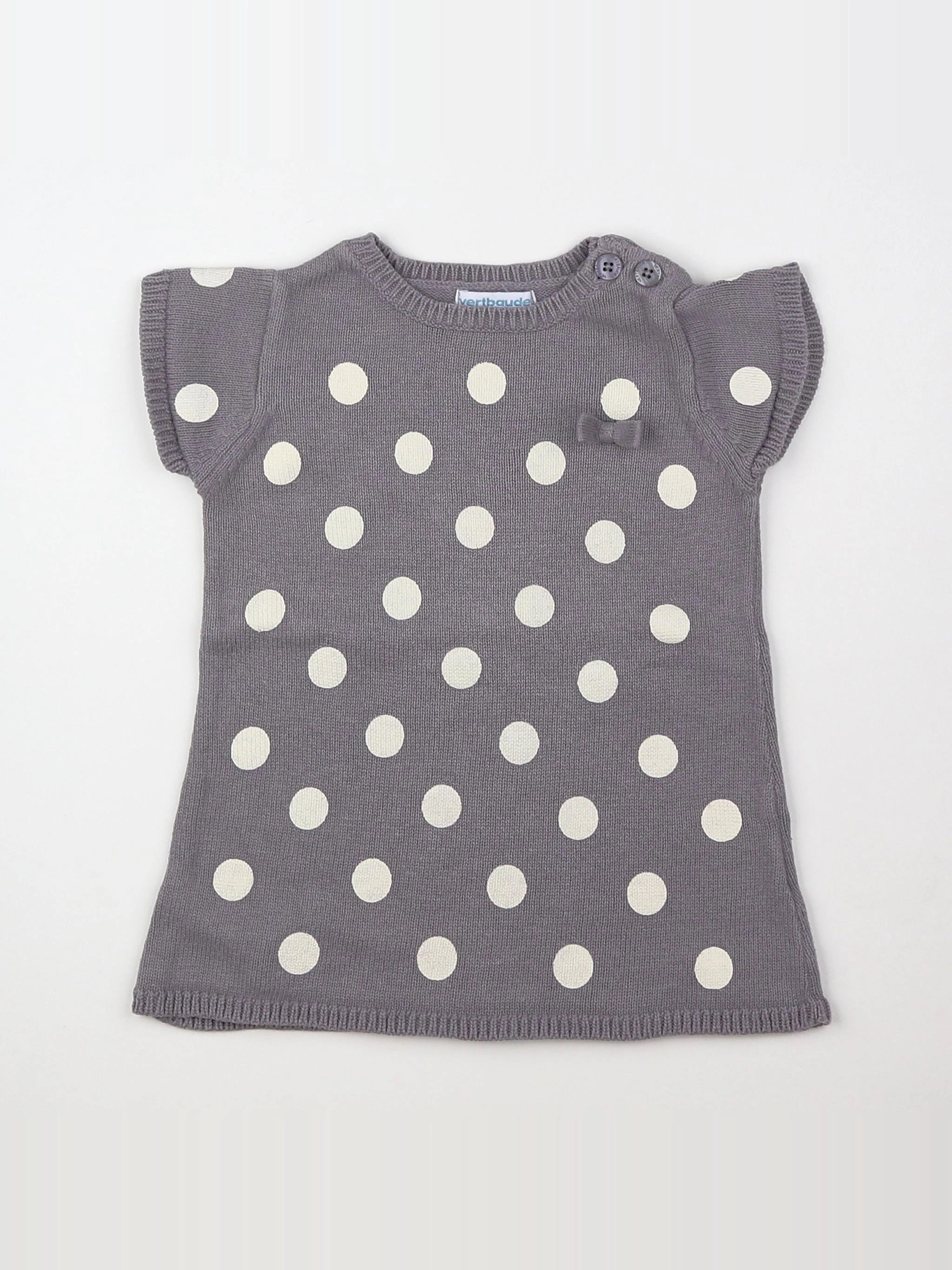 Vertbaudet - robe gris - 6 mois
