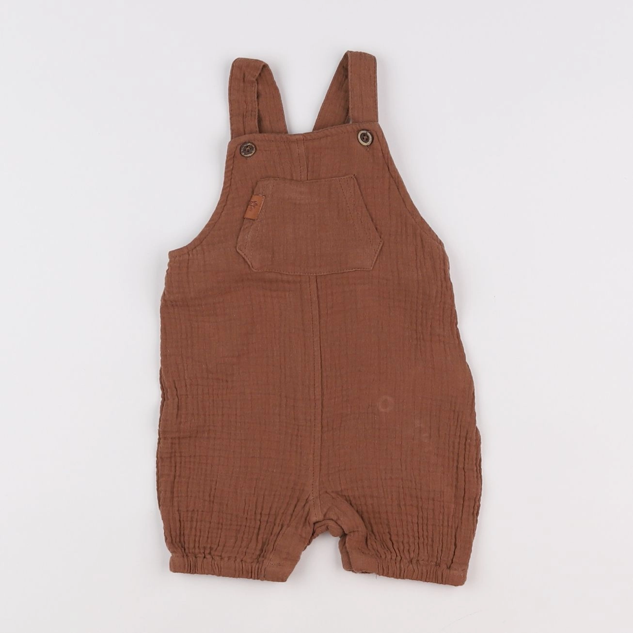 Vertbaudet - salopette marron - 6 mois