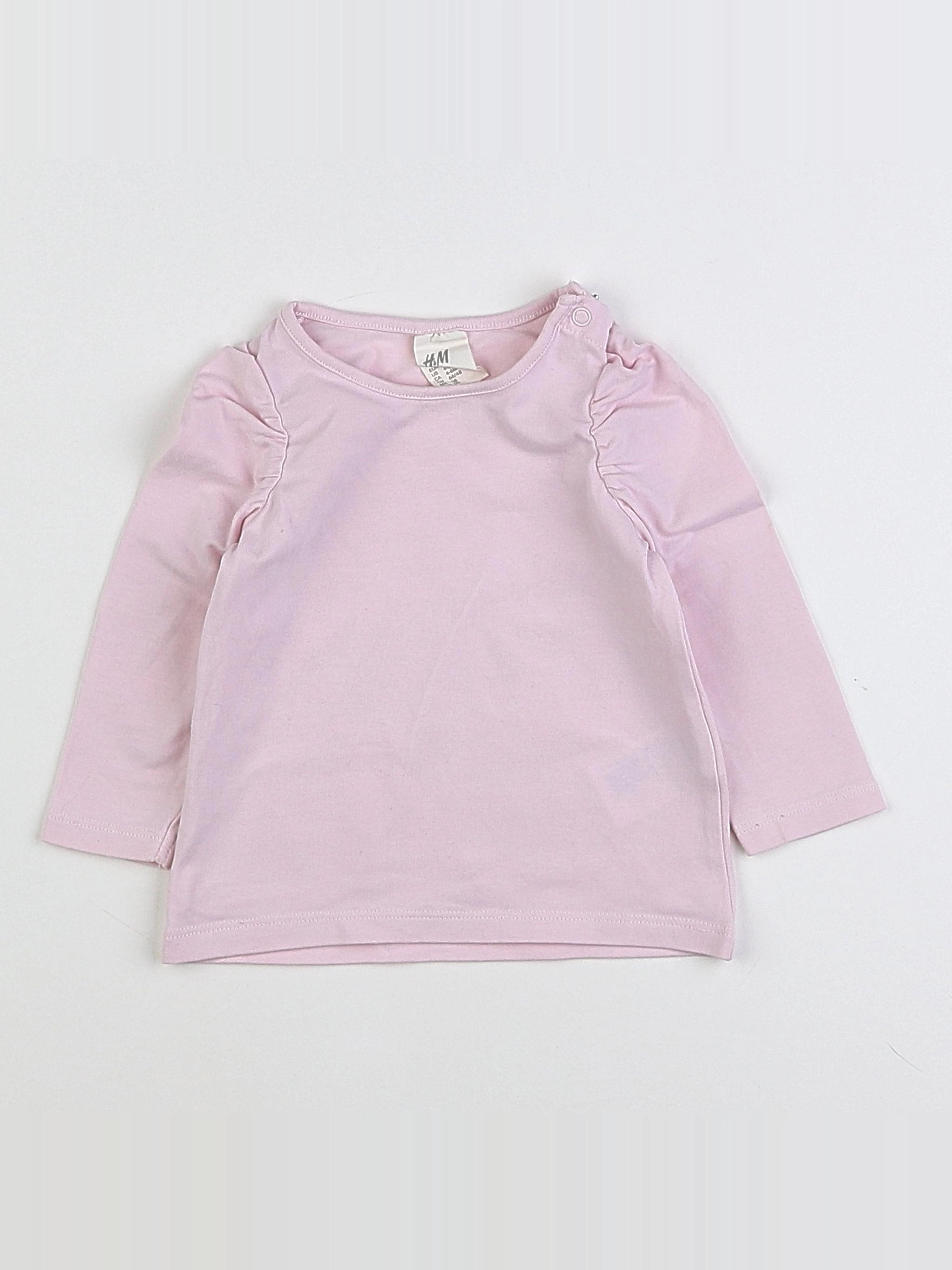 H&M - tee-shirt rose - 6 mois
