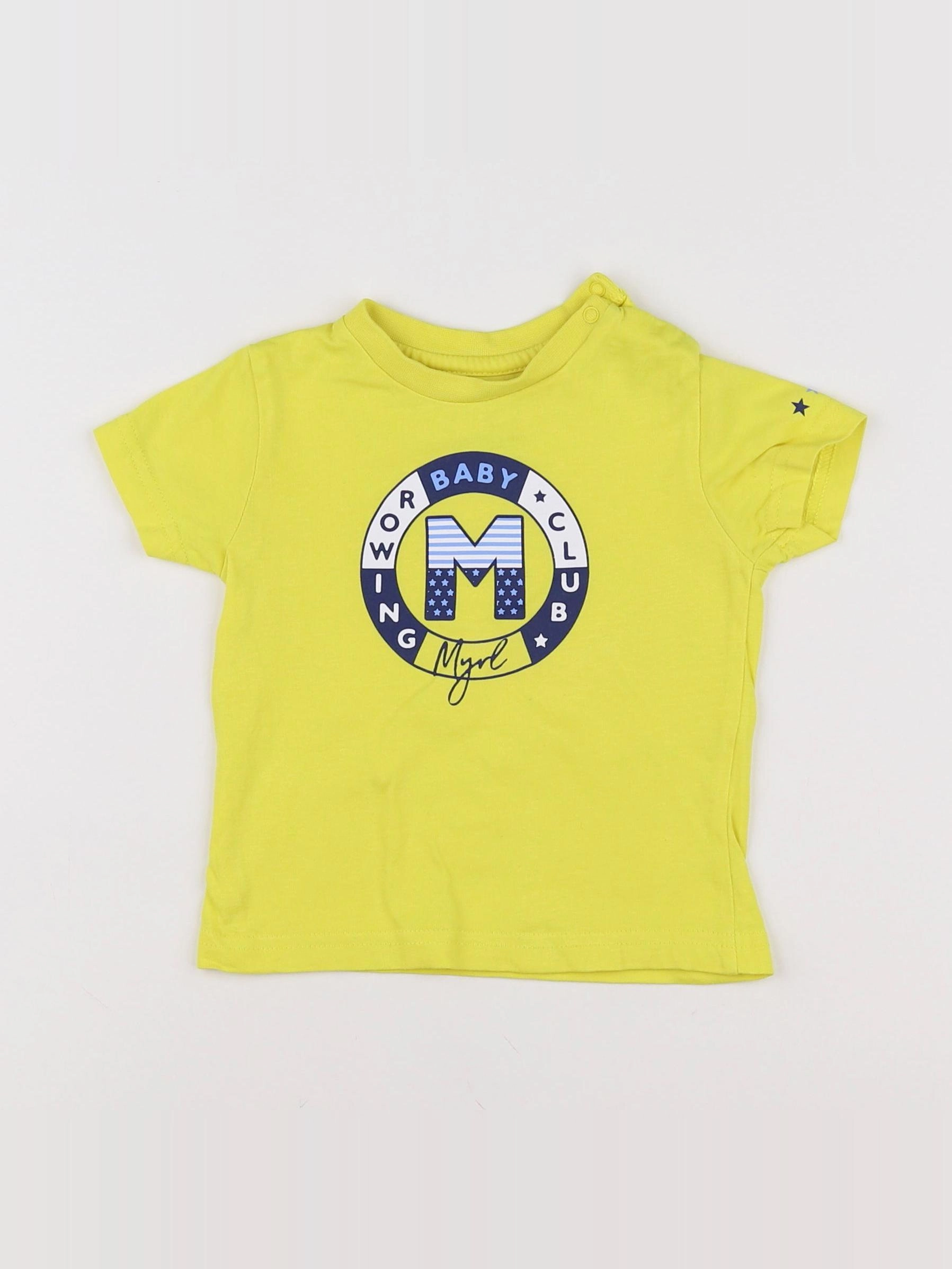 Mayoral - tee-shirt jaune - 9 mois
