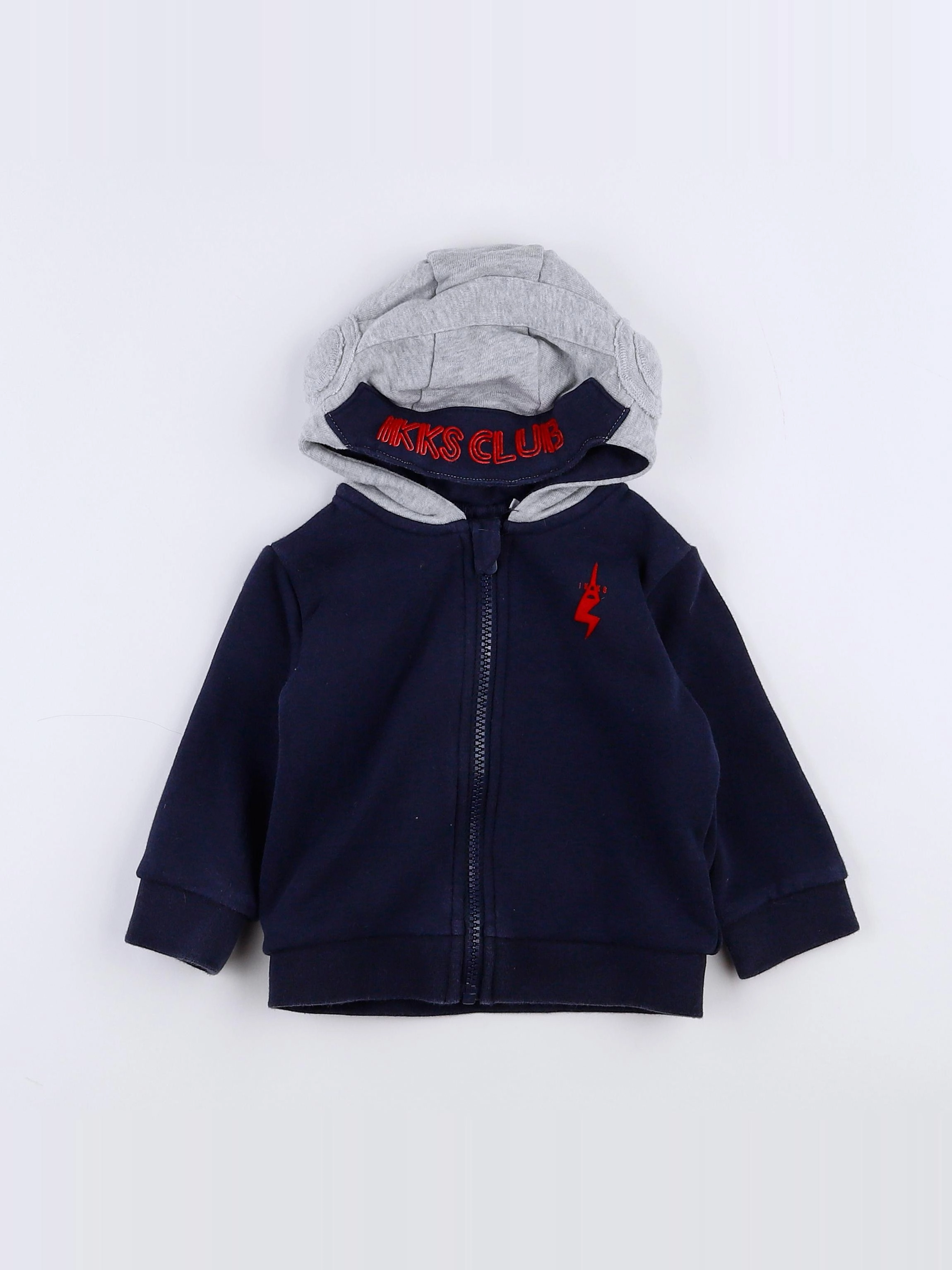 IKKS - sweat bleu, gris - 12 mois
