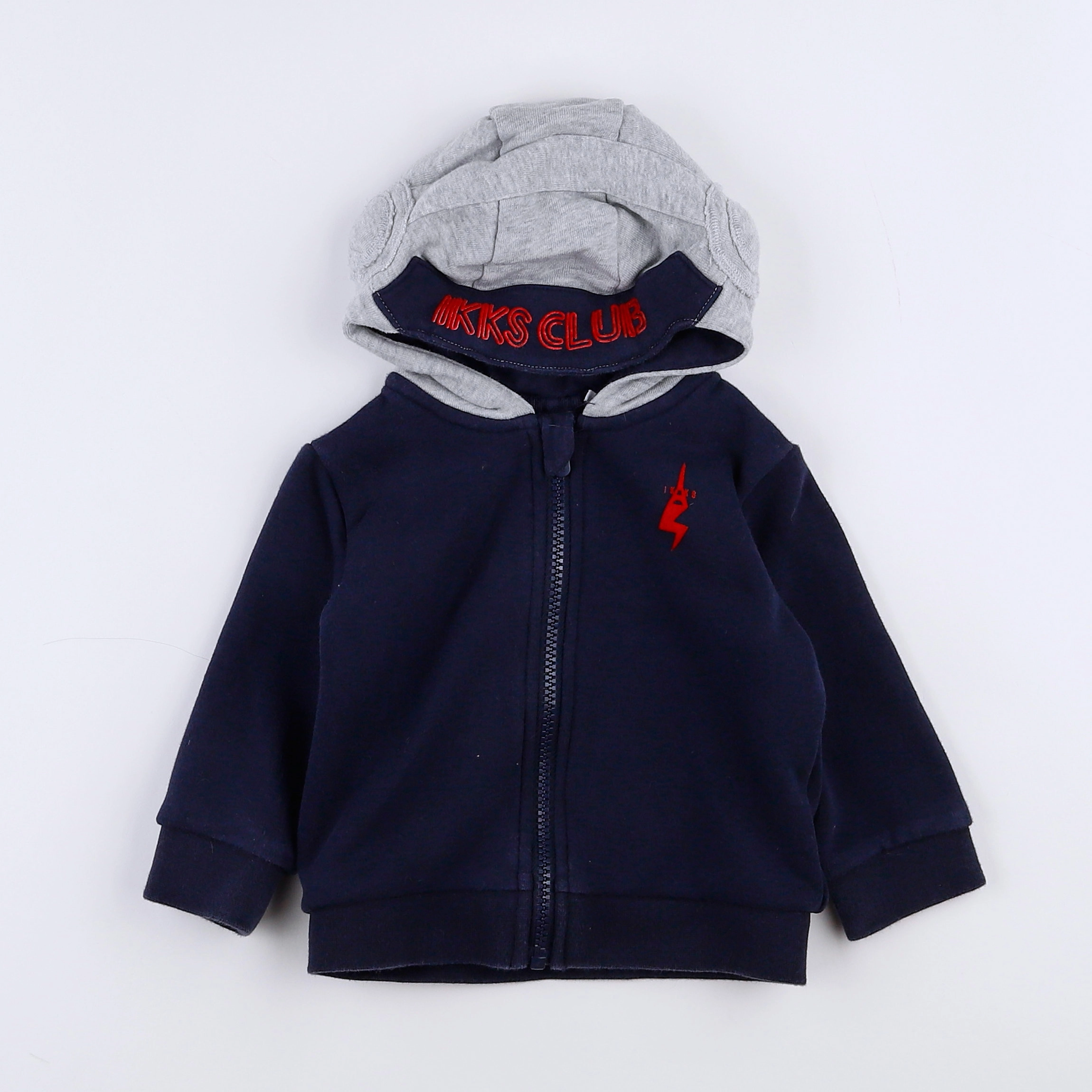 IKKS - sweat bleu, gris - 12 mois