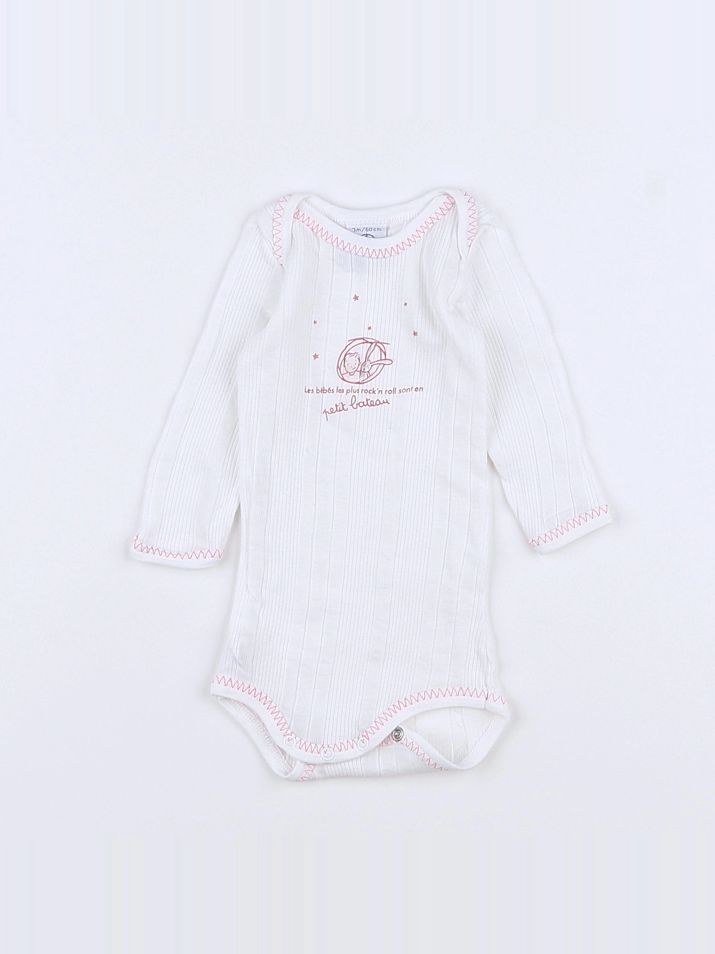 Petit Bateau - body blanc - 3 mois
