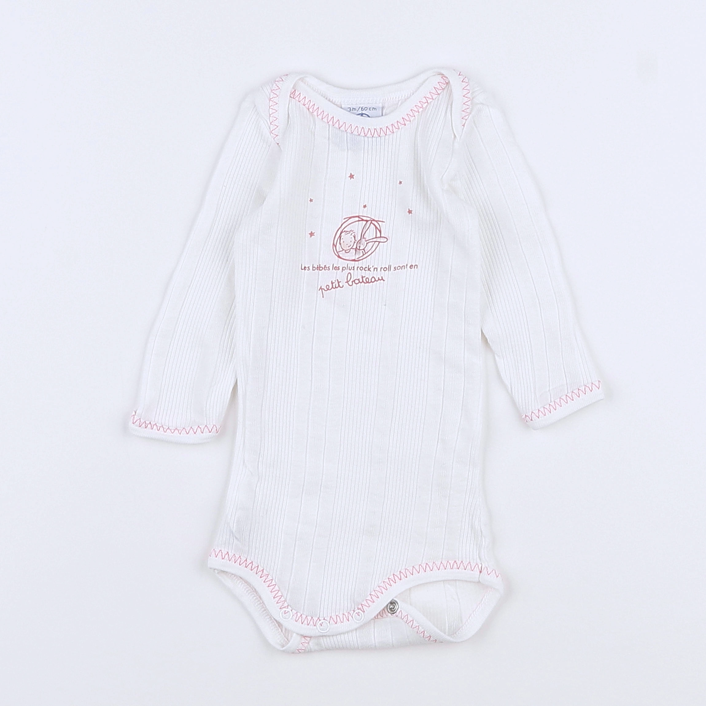 Petit Bateau - body blanc - 3 mois