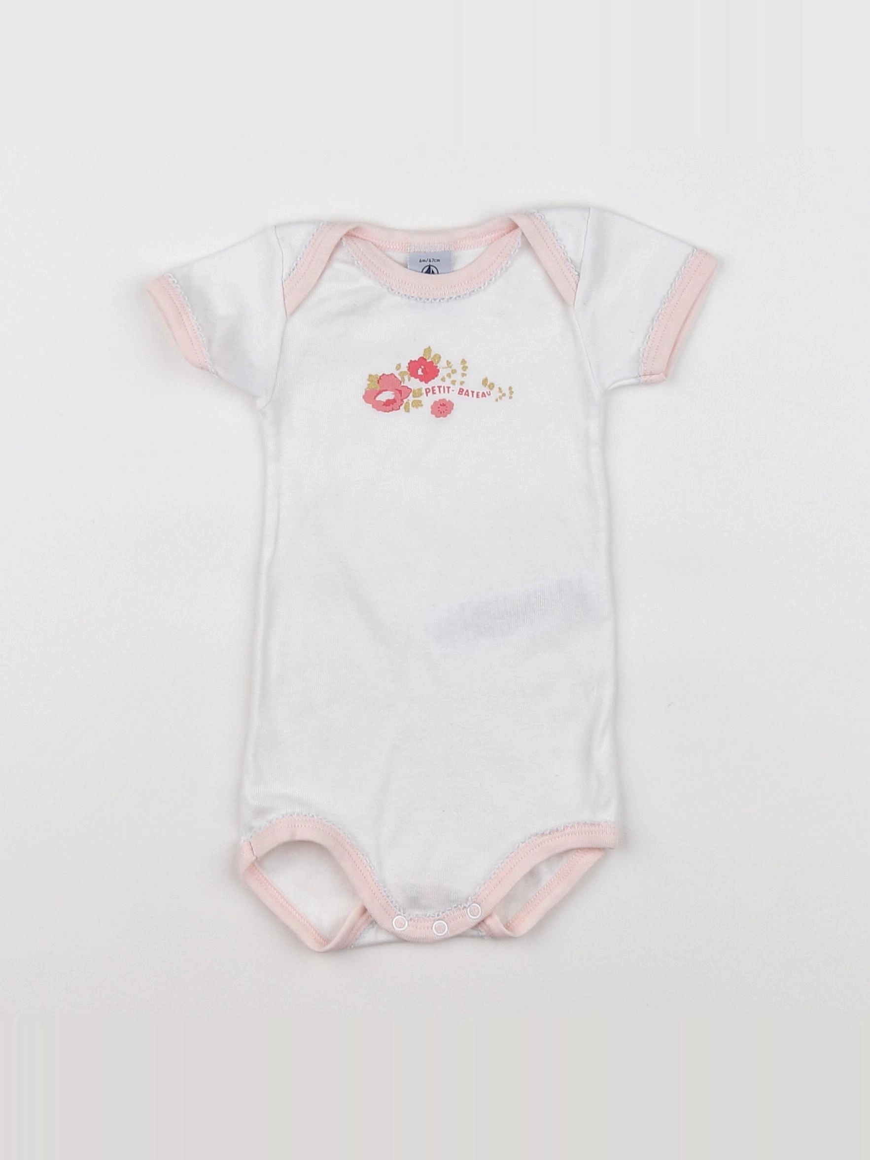Petit Bateau - body blanc - 6 mois