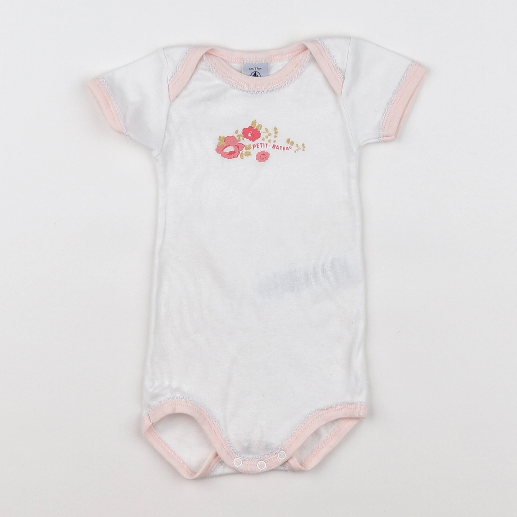 Petit Bateau - body blanc - 6 mois