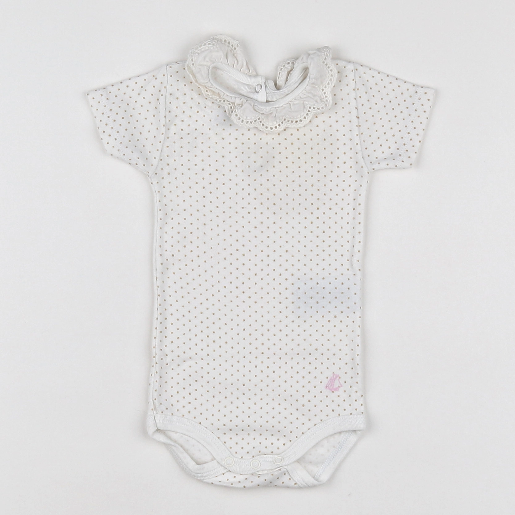 Petit Bateau - body à col blanc, or - 3 mois