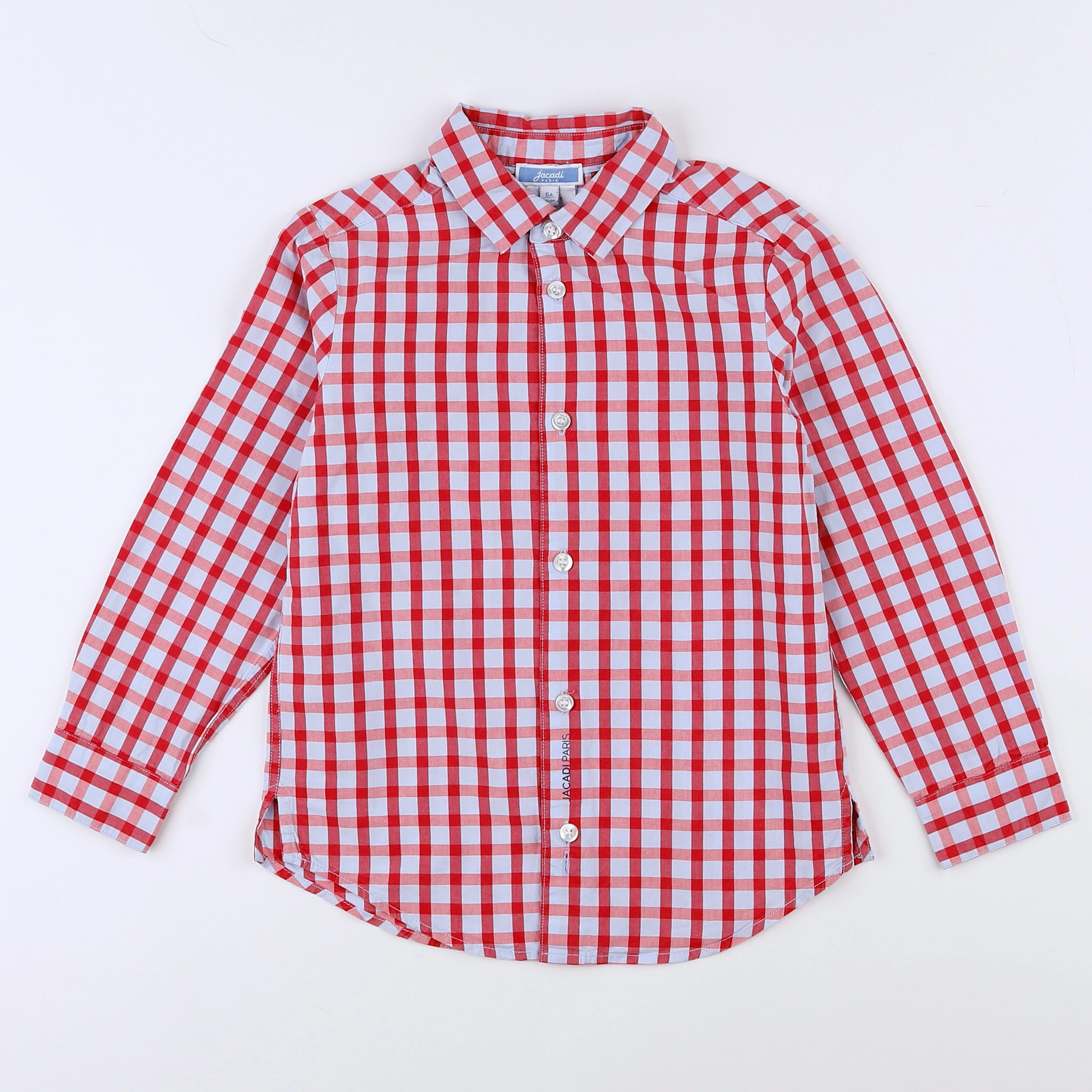 Jacadi - chemise bleu, rouge - 6 ans