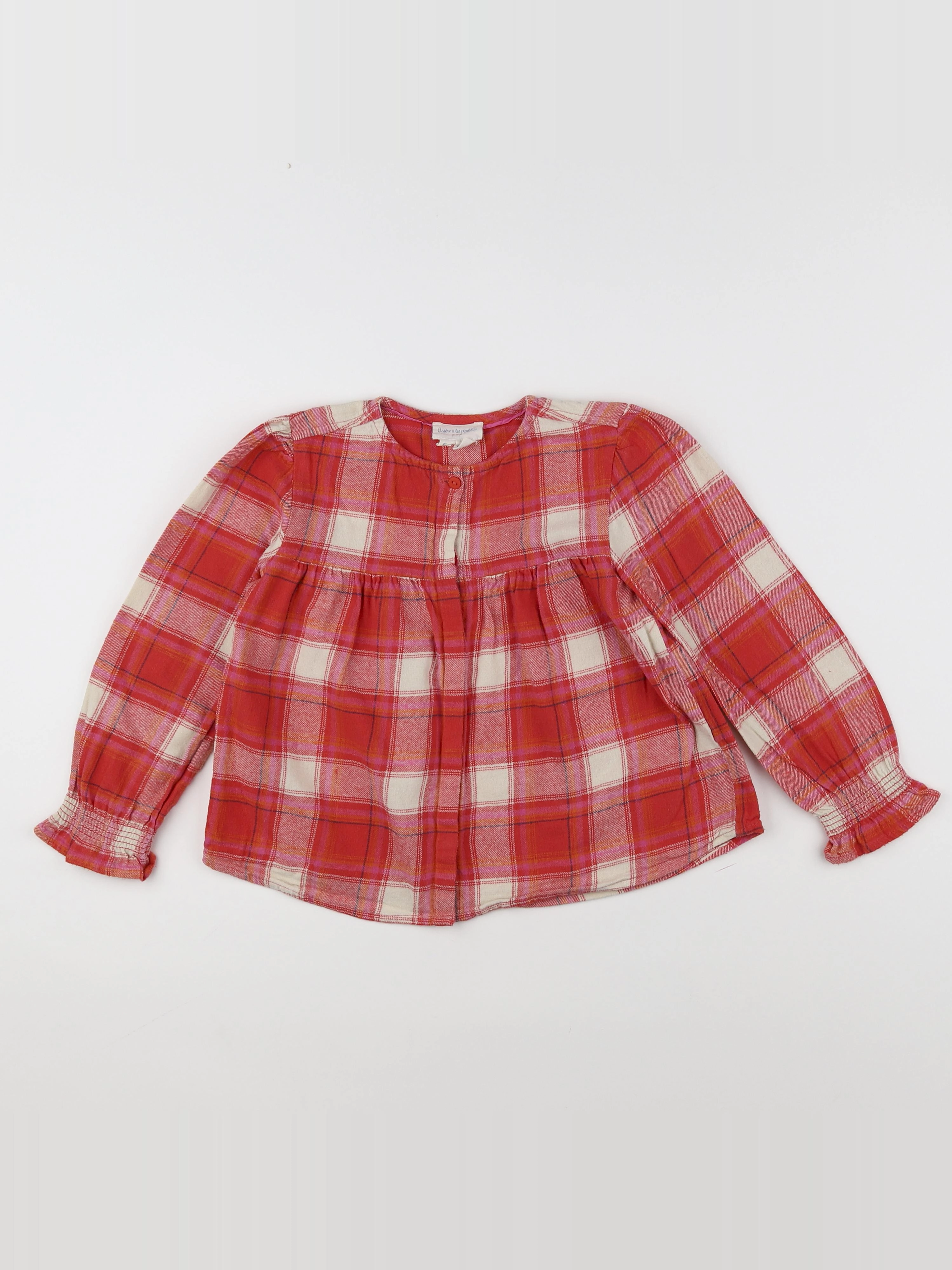 Arsène et les pipelettes - chemise blanc, rouge - 6 ans