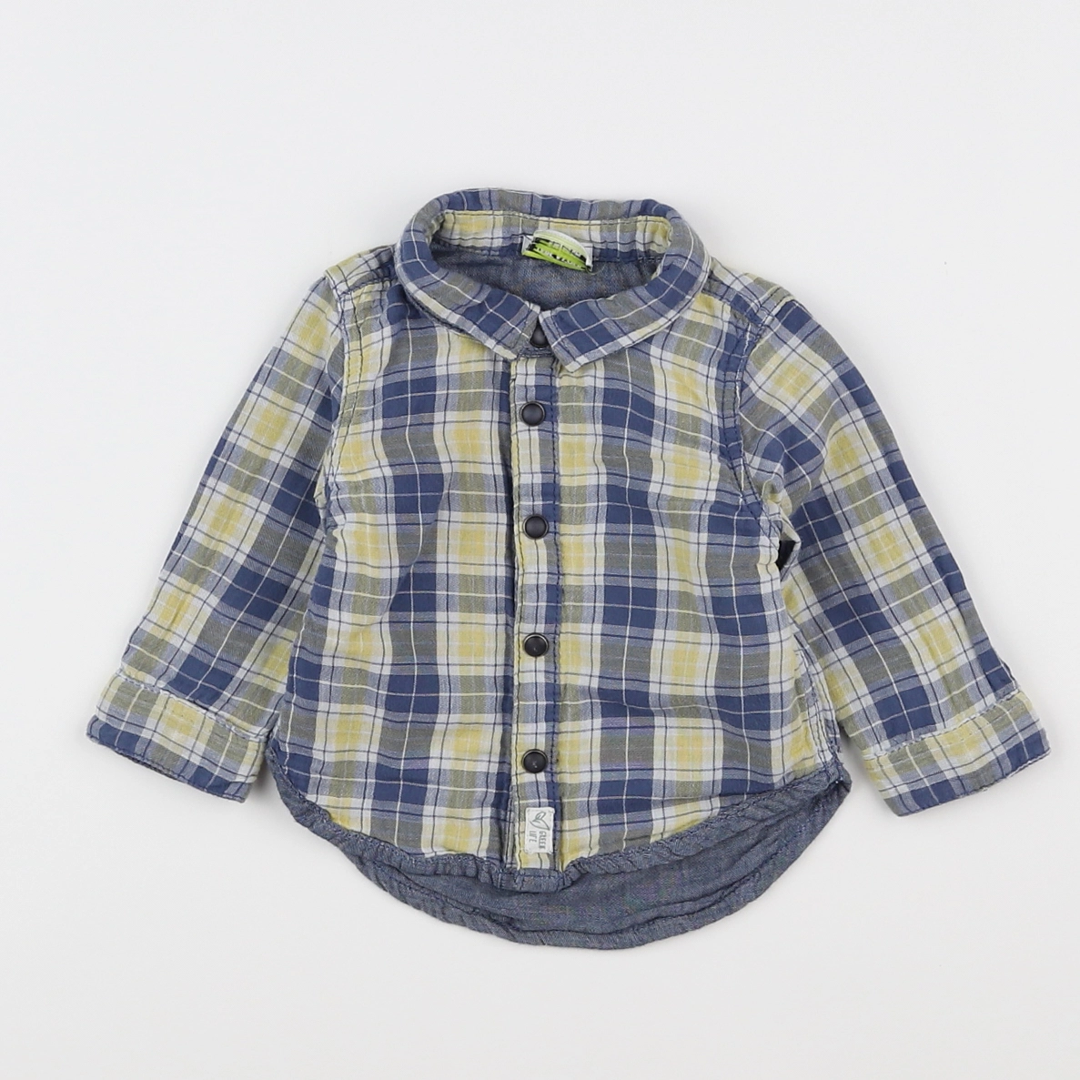 Tape à l'oeil - chemise bleu, jaune - 6 mois