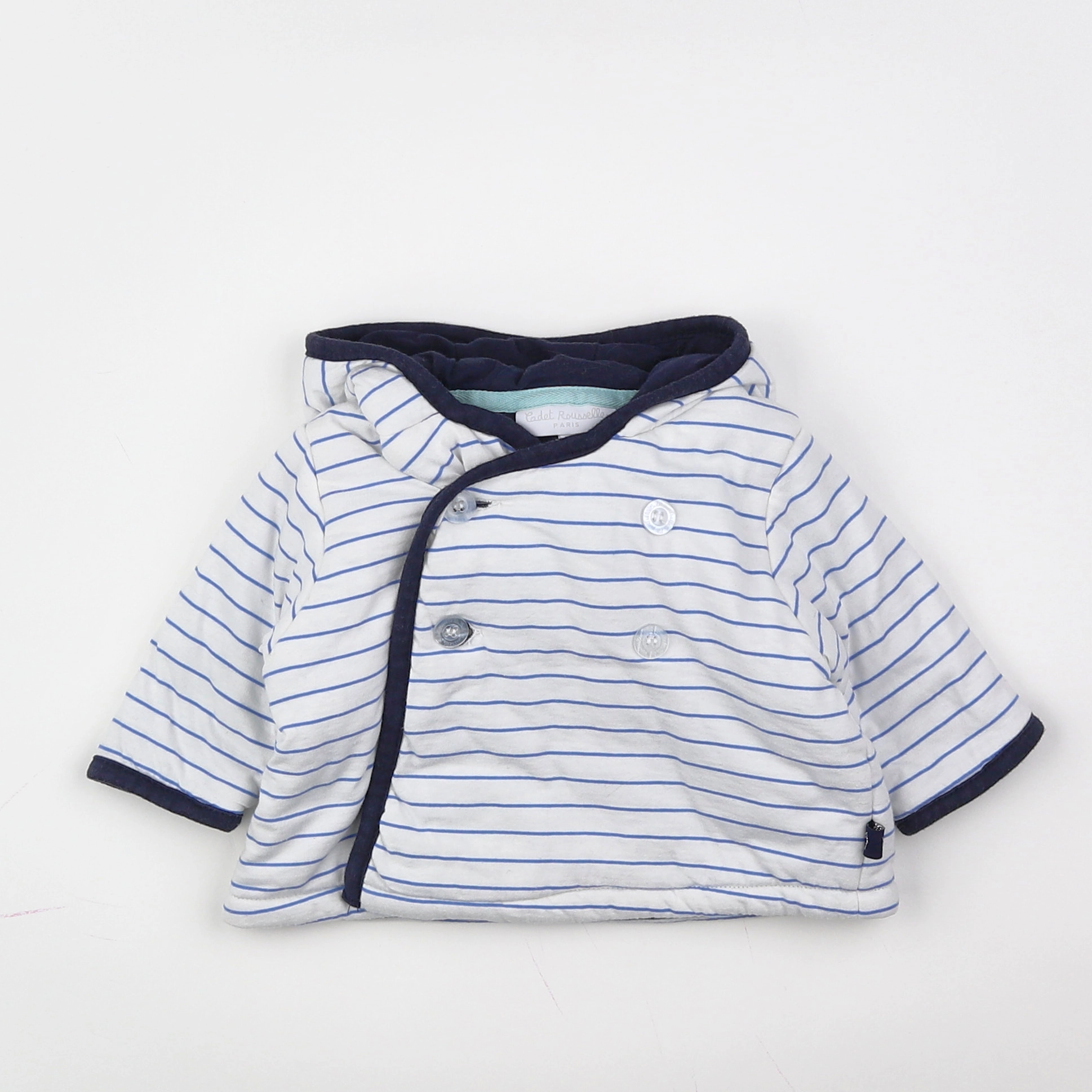 Cadet Rousselle - sweat blanc, bleu - 3 mois