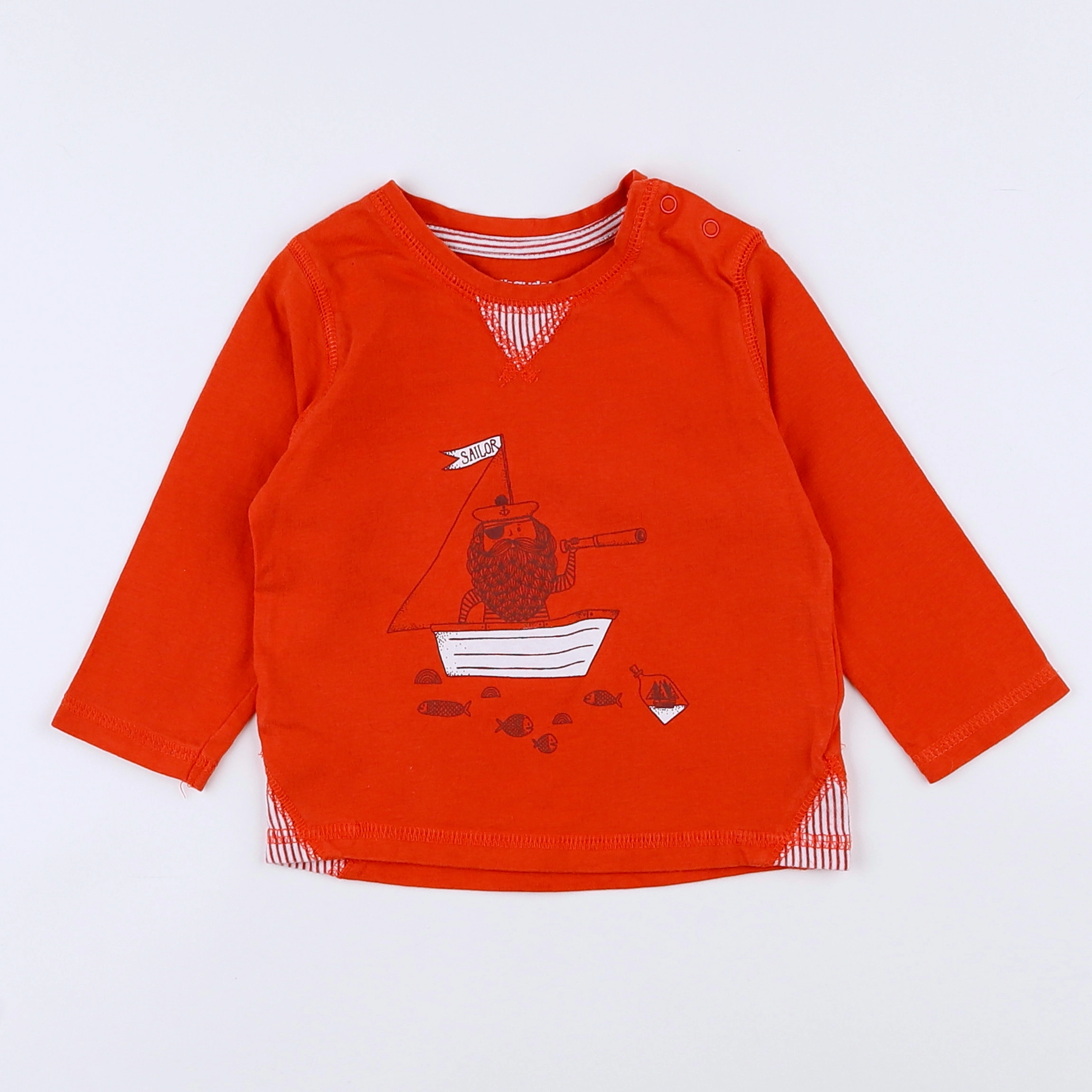 Vertbaudet - tee-shirt rouge - 9 mois