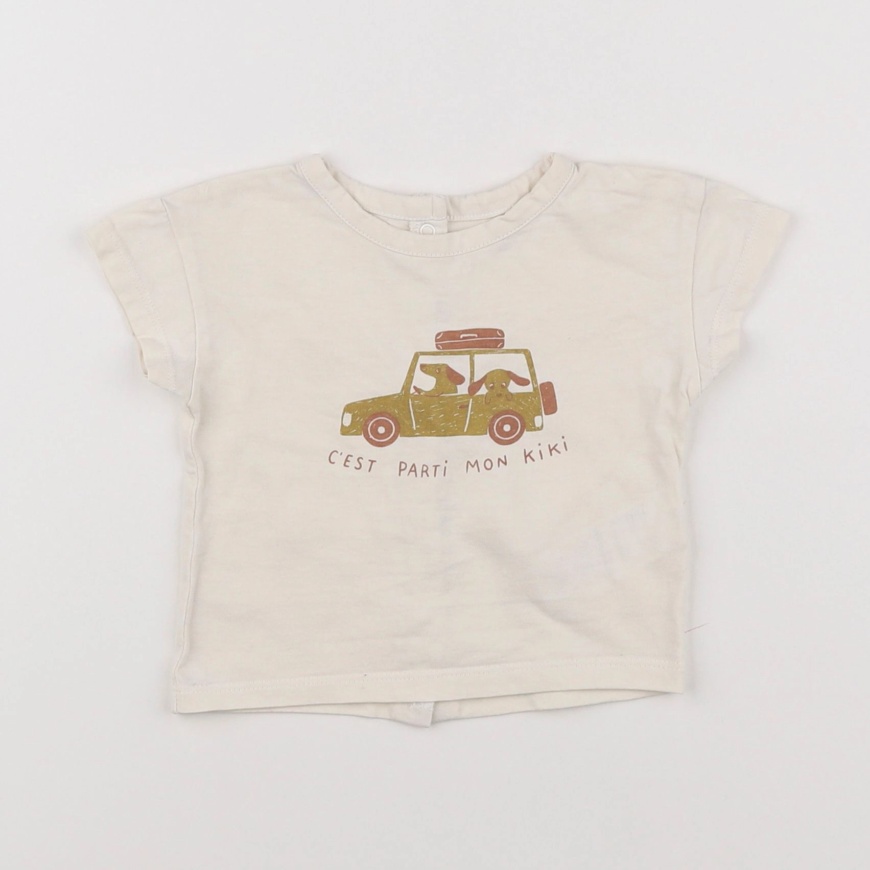 Vertbaudet - tee-shirt beige - 6 mois