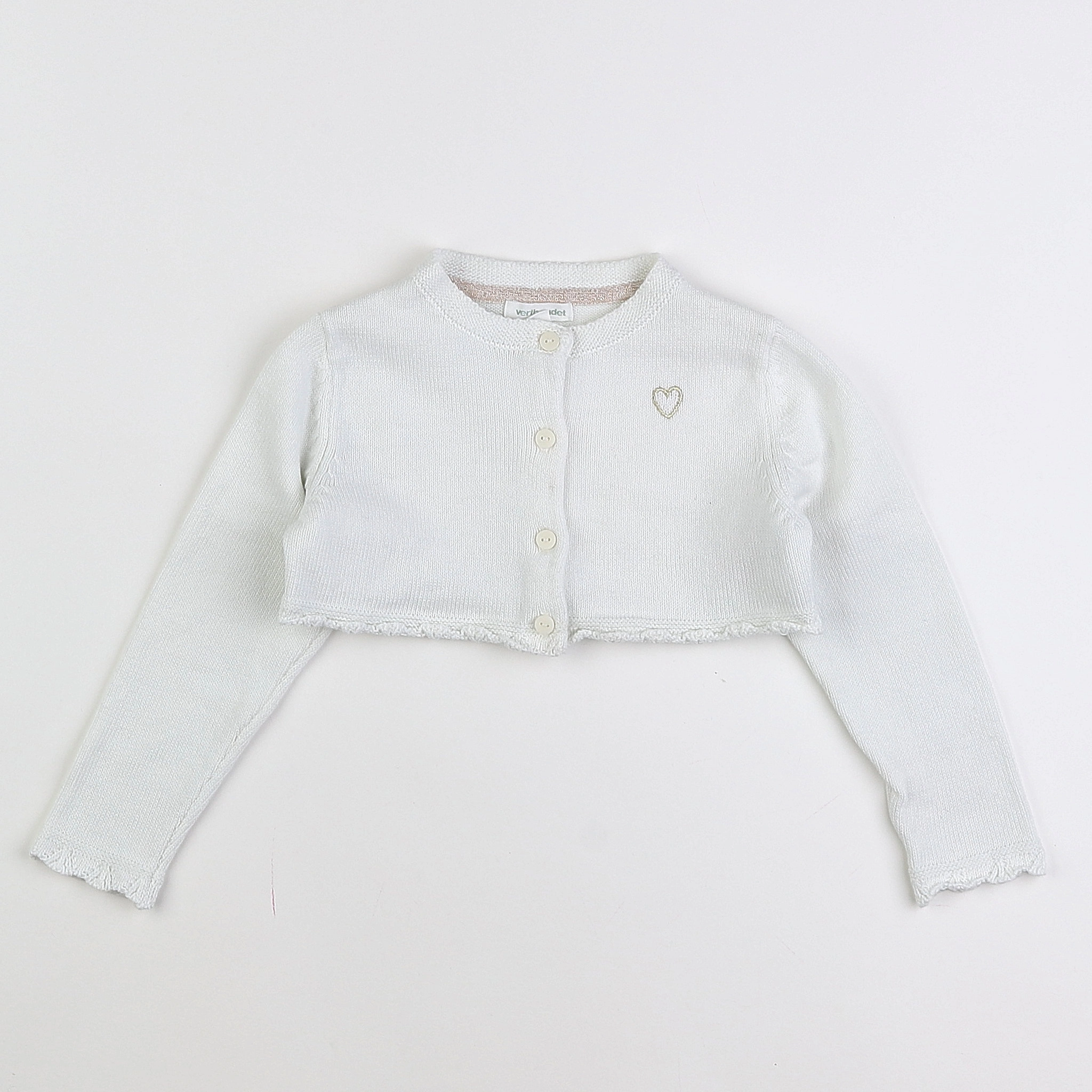 Vertbaudet - gilet blanc - 3 ans