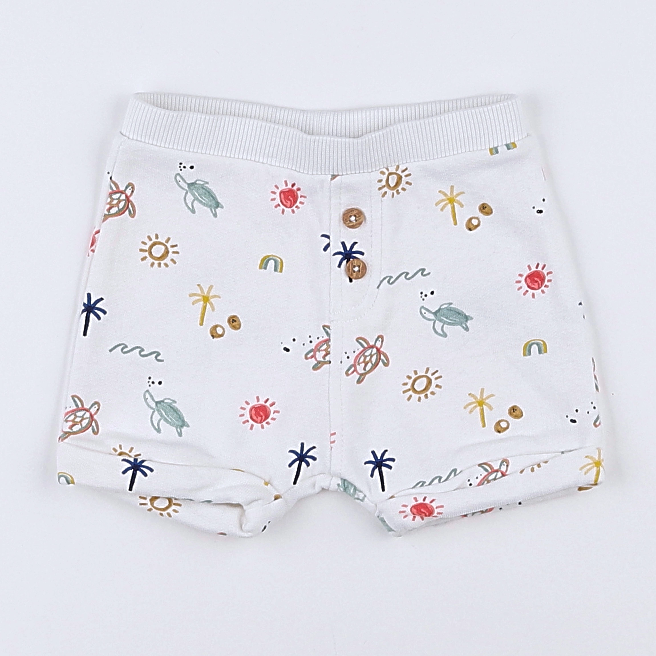 Vertbaudet - short blanc, multicolore - 3 mois