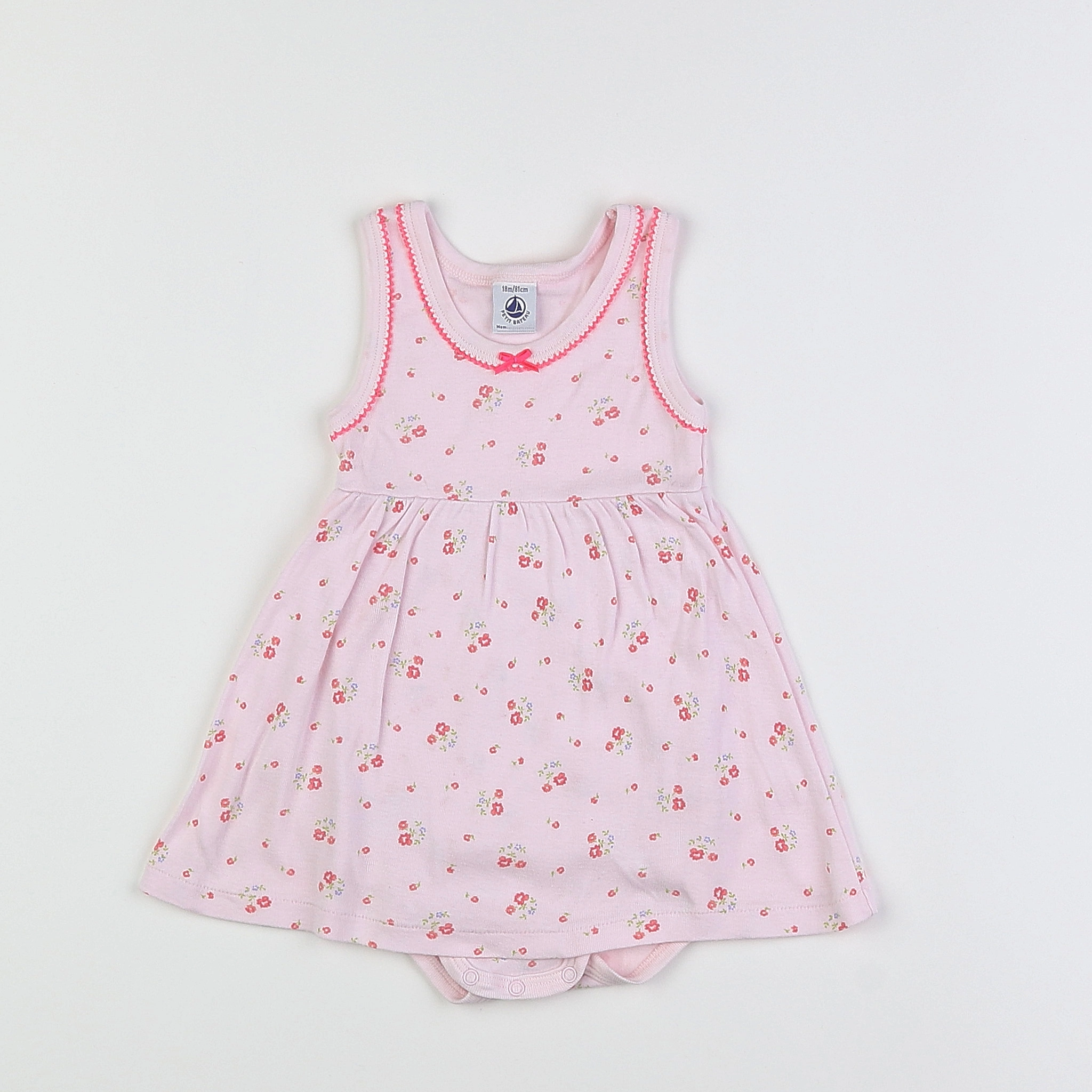 Petit Bateau - body vetement rose - 18 mois