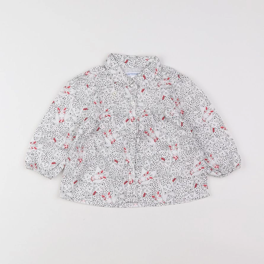 Vertbaudet - blouse blanc, gris - 12 mois