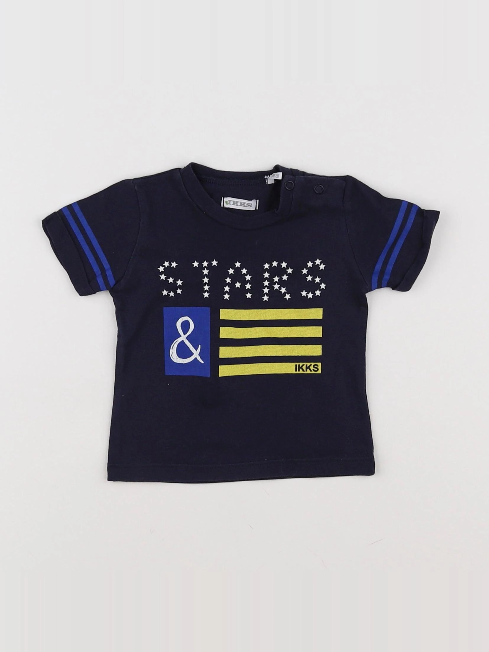 IKKS - tee-shirt bleu, jaune - 3 mois