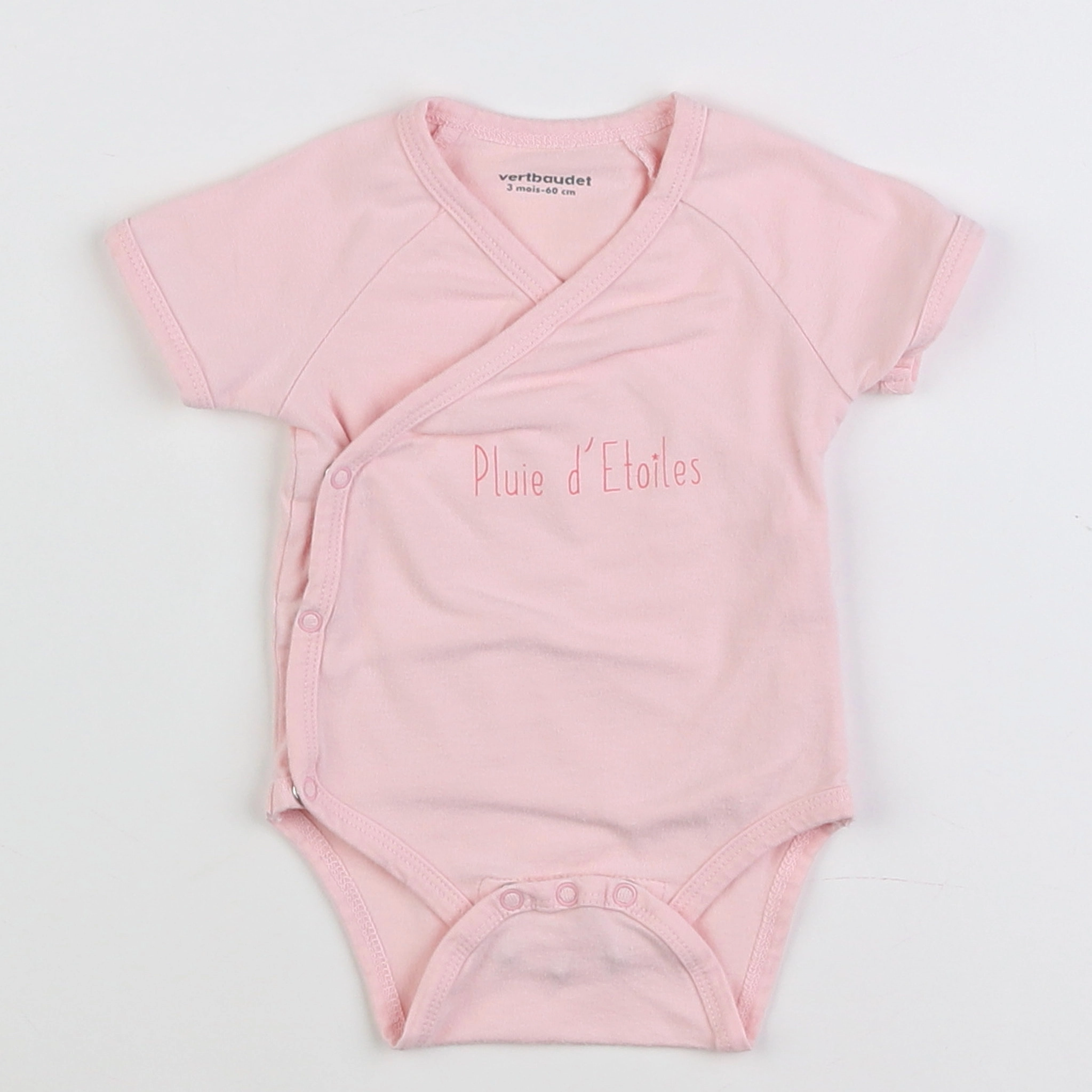 Vertbaudet - body rose - 3 mois