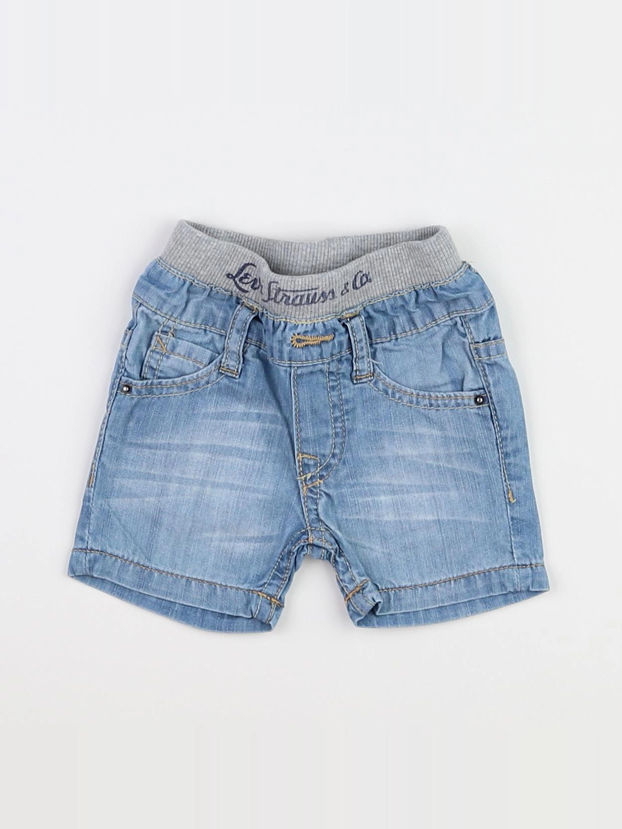 Levi's - short bleu, gris - 3 mois