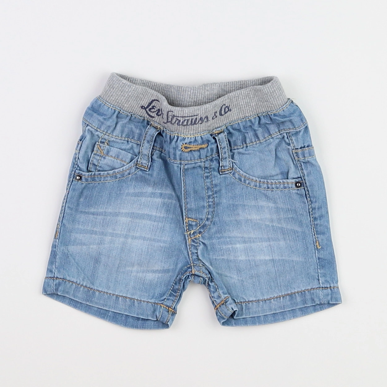 Levi's - short bleu, gris - 3 mois