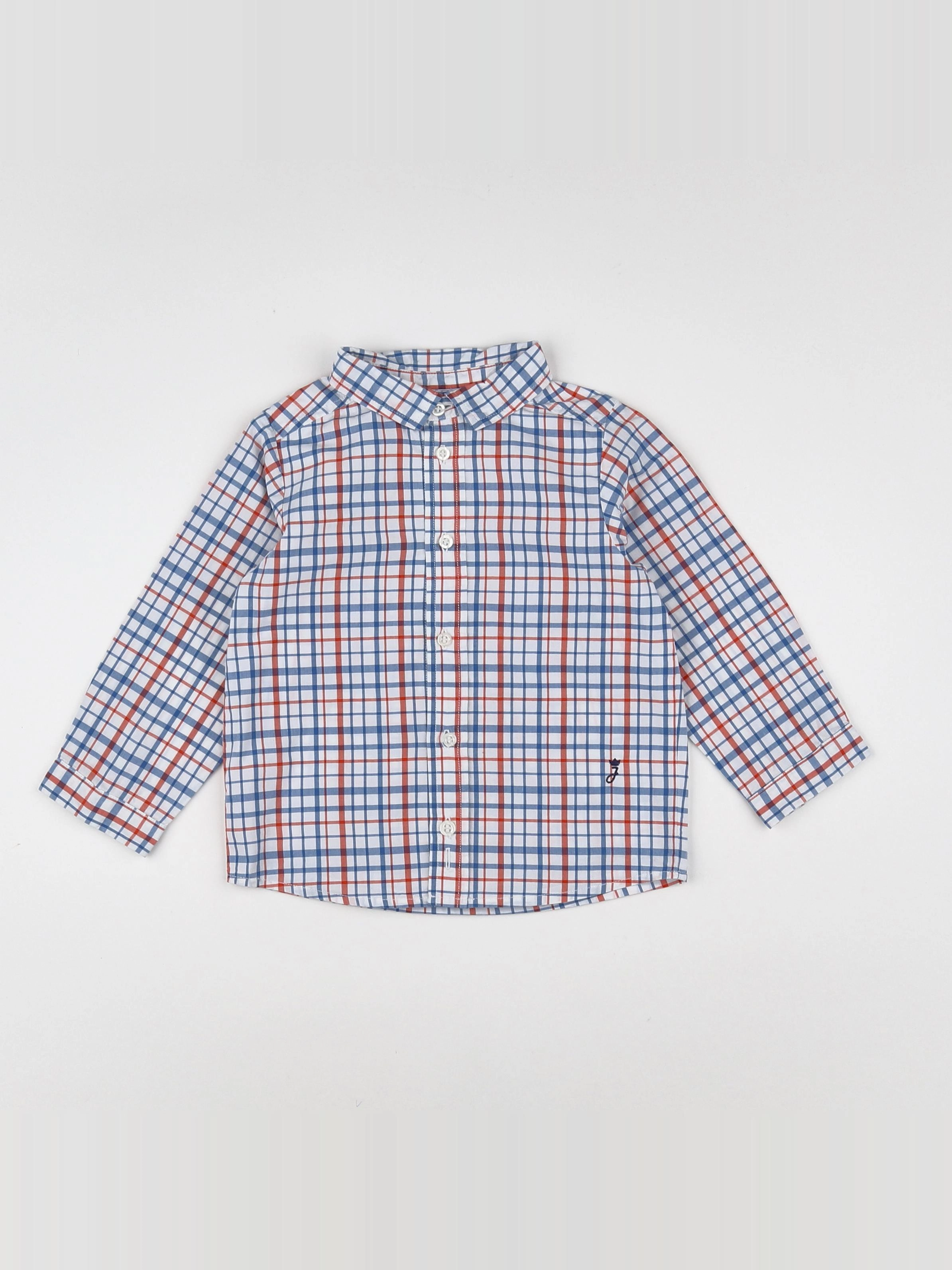Jacadi - chemise bleu, orange - 18 mois