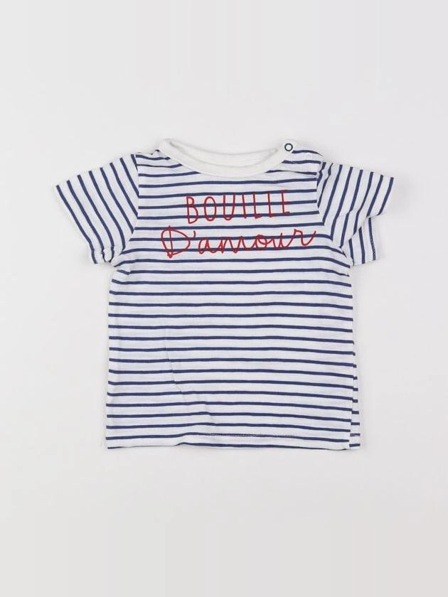 Tape à l'oeil - tee-shirt blanc, bleu - 6 mois