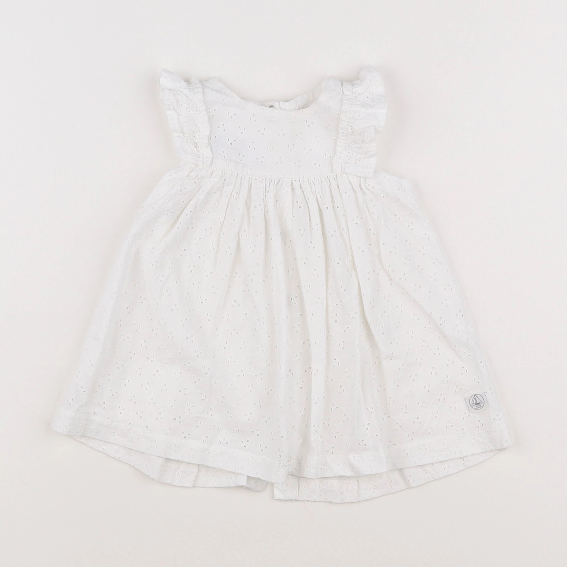 Petit Bateau - robe blanc - 12 mois