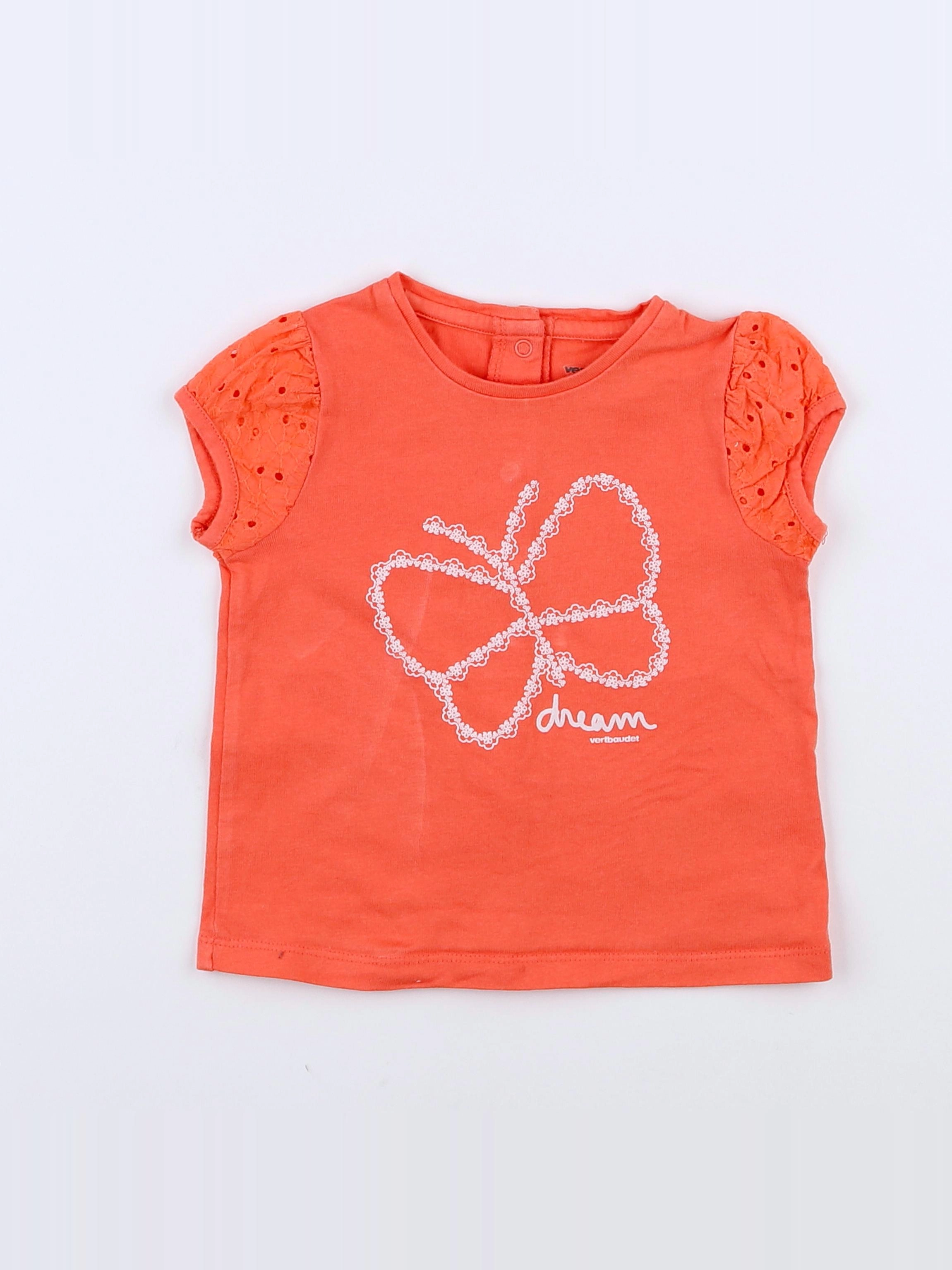 Vertbaudet - tee-shirt orange - 9 mois